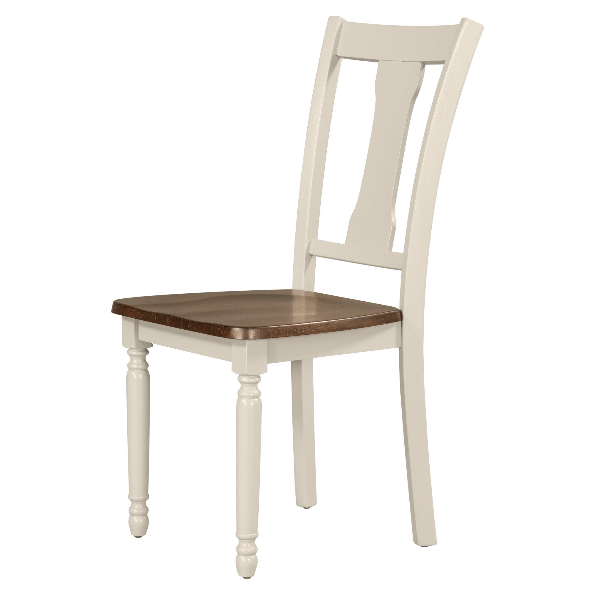 Classic 6-Piece Wooden Dining Set with Table, 4 Chairs & Bench for Kitchen & Dining Room - Brown & Cottage White | Perfect for Family Meals, Entertaining Guests & Small Space Dining