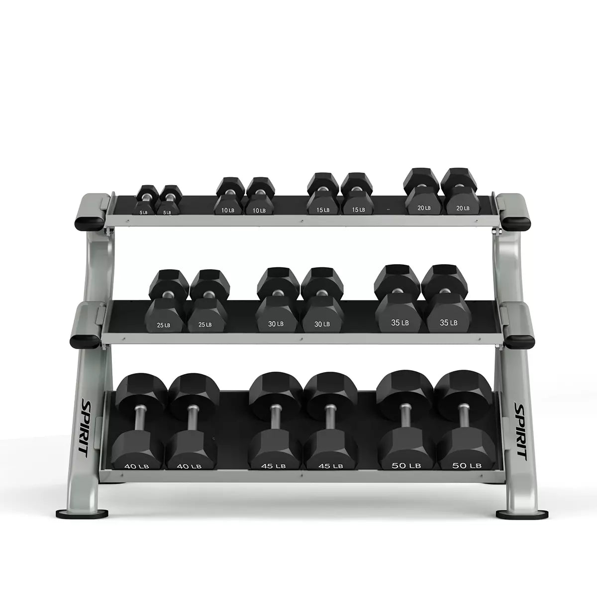 Spirit 3-Tier Commercial Dumbbell Rack - Heavy Duty Gym Equipment for Weight Storage | Perfect for Home Gyms, Fitness Studios & Commercial Workout Spaces