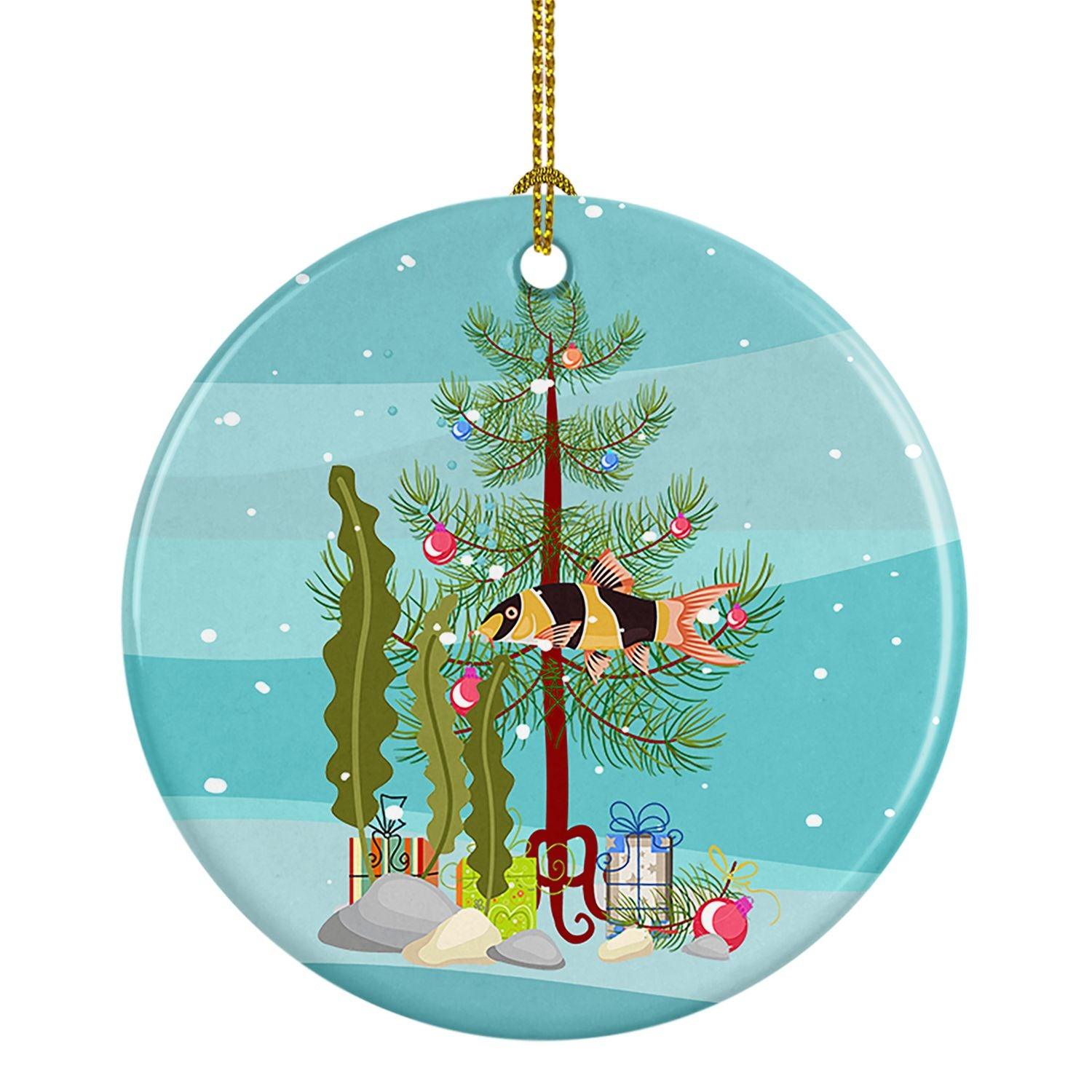 Clown Loach Fish Christmas Ornament - 3 Inch Colorful Ceramic Tree Hanging Decor for Holiday, Home, Party & Gift Giving | Perfect for Christmas Tree, Stocking Stuffers & Festive Decorations