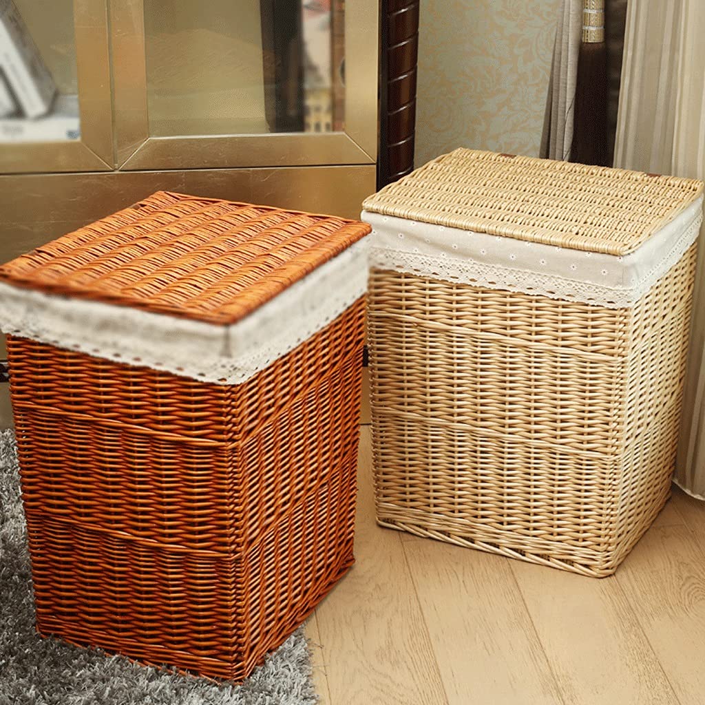 Woven Wicker Storage Basket - Fabric Storage Bin for Home Organization, Gifts, Shelves, Shoes & Laundry (30x25x38cm) | Perfect for Bedroom, Bathroom & Closet Storage Solutions