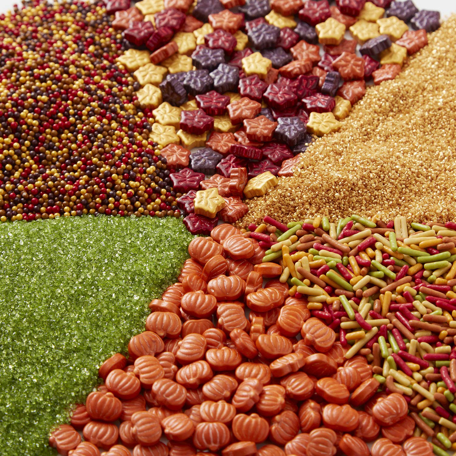Autumn Food Sprinkles Mix - 6 Cell Pack for Cake Decorating, Cupcake Toppings & Holiday Desserts