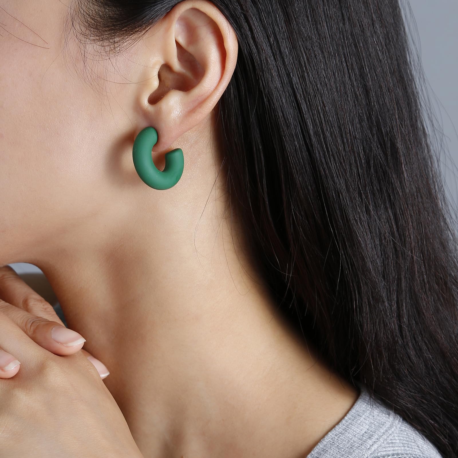 Lightweight Acrylic Chunky Hoop Earrings for Women - Candy Color Thick Open Hoops | Perfect for Everyday Wear, Parties & Gift Giving