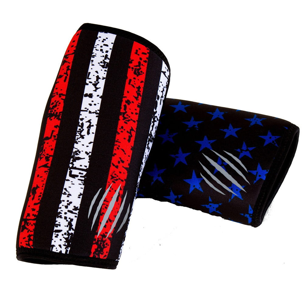Bear KompleX Knee Sleeves - Compression Support for Weightlifting & CrossFit - USA Flag Design (Stars & Stripes) - Ideal for Gym, Powerlifting & Knee Pain Relief