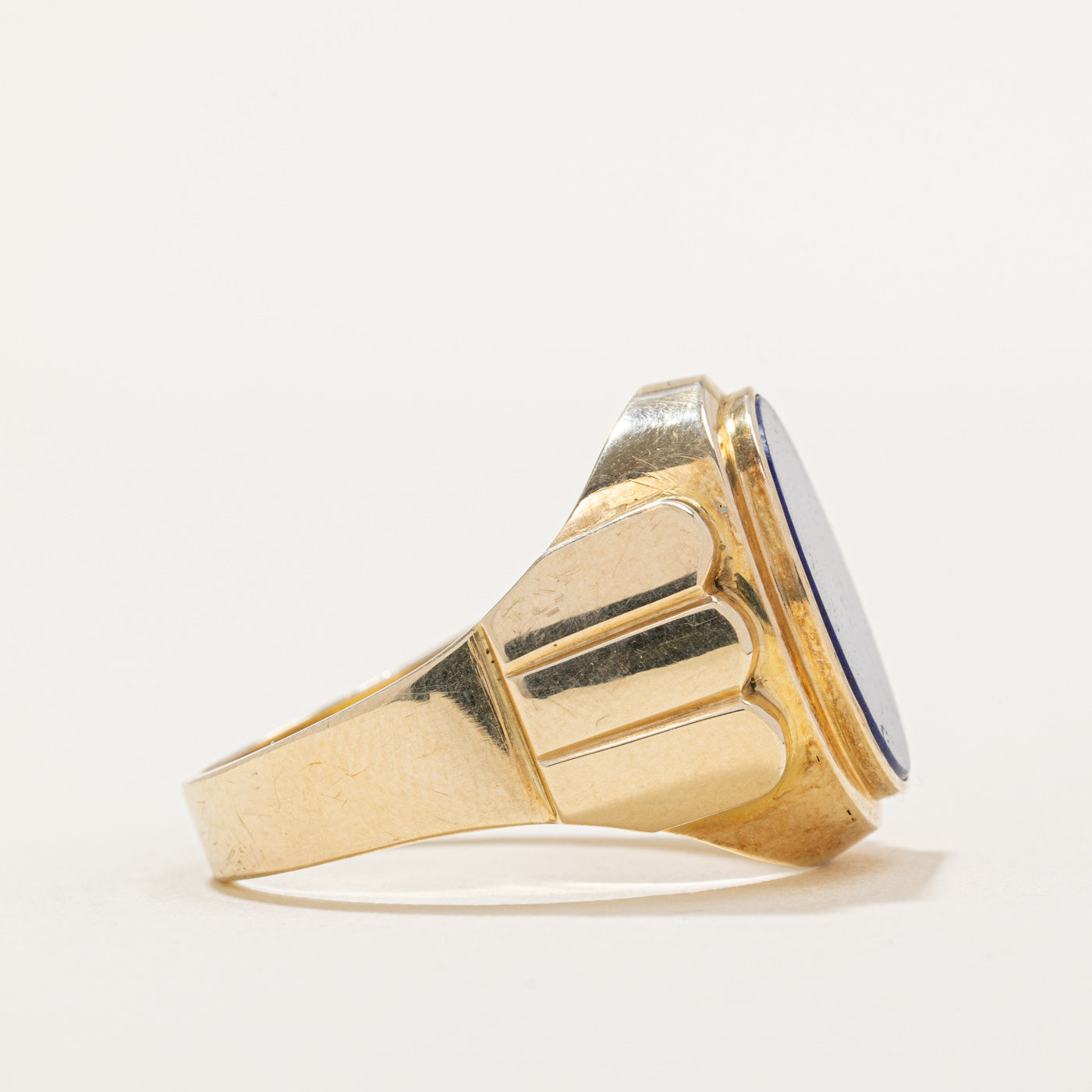 Lapis Lazuli Signet Ring for Men - 4.00ct Genuine Stone - Size 11 - Handmade Blue Lapis Ring - Luxury Statement Jewelry for Gifts, Weddings & Formal Occasions