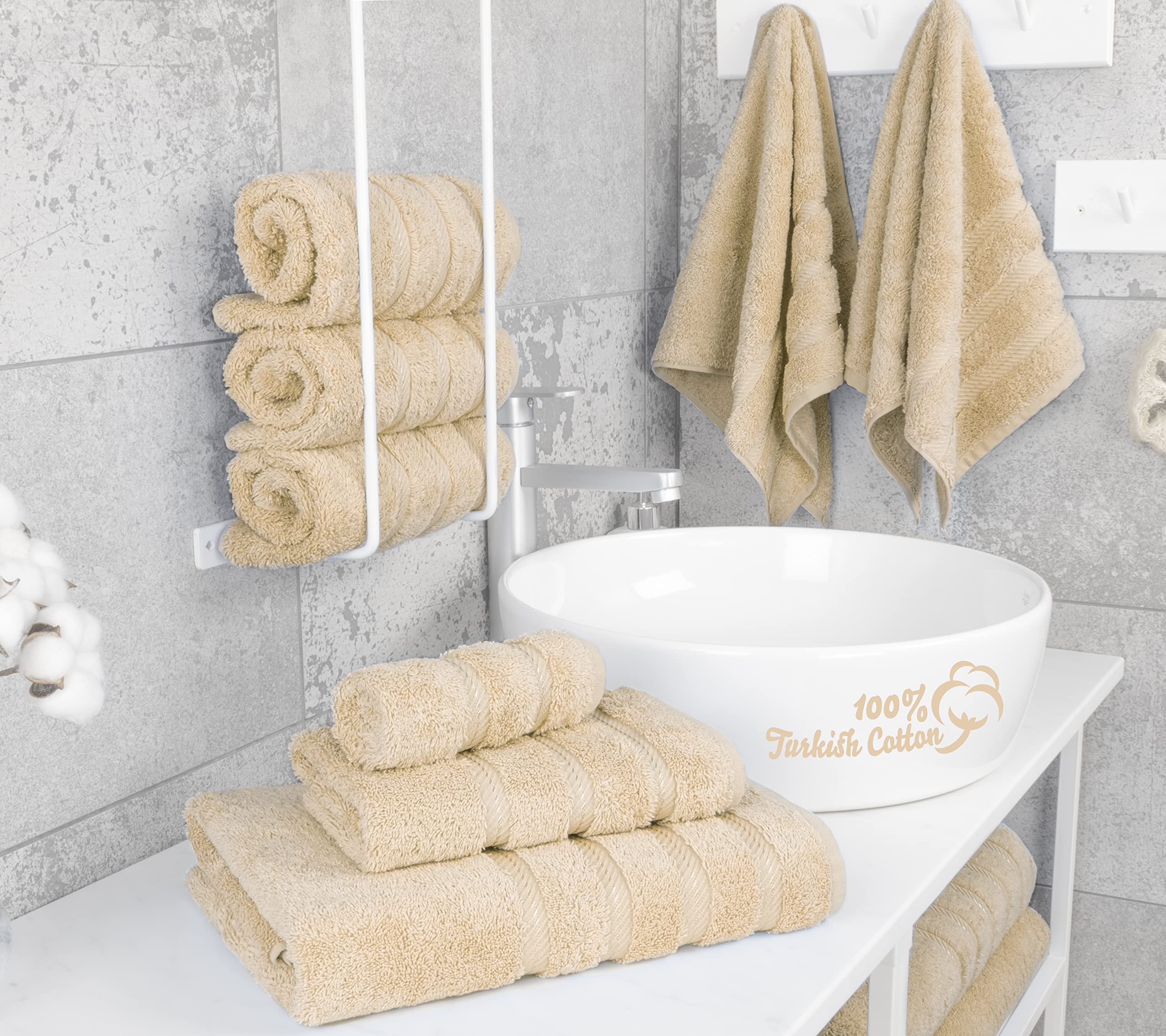 Premium 6-Piece Soft Linen Towel Set with 4 Bath & 4 Hand Towels - Luxury Bathroom Essentials for Spa, Hotel & Home Use - Ultra Absorbent & Quick Dry