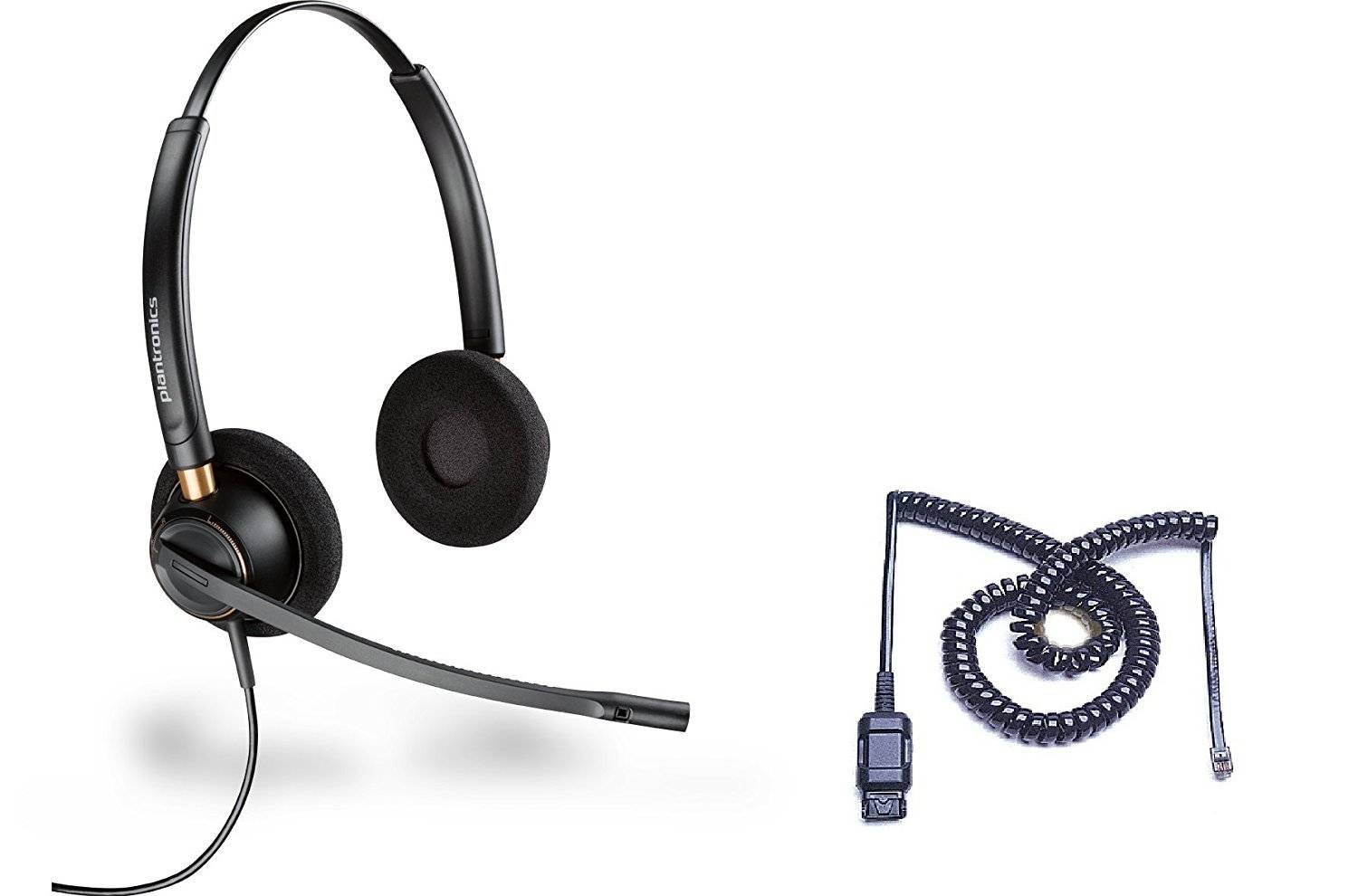 Cisco Certified Plantronics HW520 EncorePro 520 Noise Canceling Headset with Direct Connect - Professional Office Headphones for Clear Calls & Web Conferencing | Ideal for Remote Work, Call Centers & Business Communications