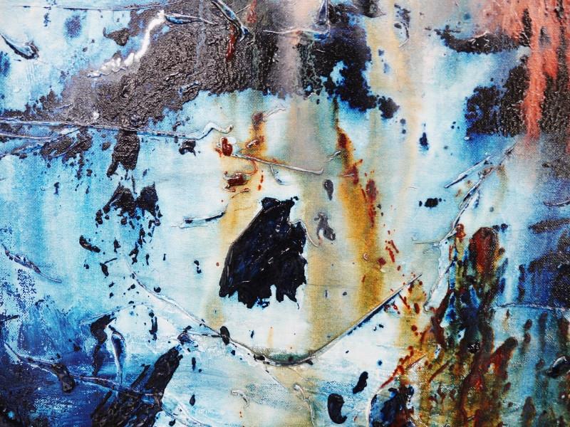 Blue Madder 120cm x 120cm Abstract Canvas Art - Modern Blue Wall Painting for Living Room, Bedroom & Office Decor