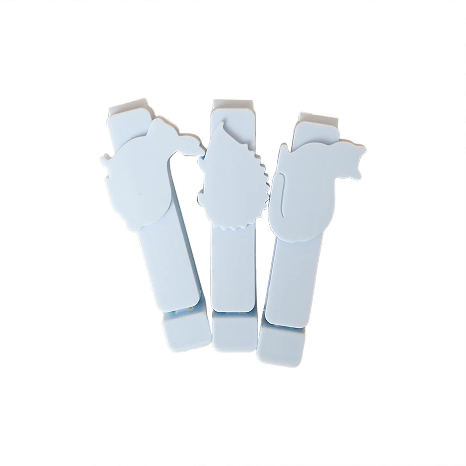 Creative Sealing Clip Set - 3pc Food Bag Clips for Snacks, Coffee, Kitchen Storage | Airtight Seal for Freshness | Perfect for Pantry, Travel & Home Organization (Blue, One Size)