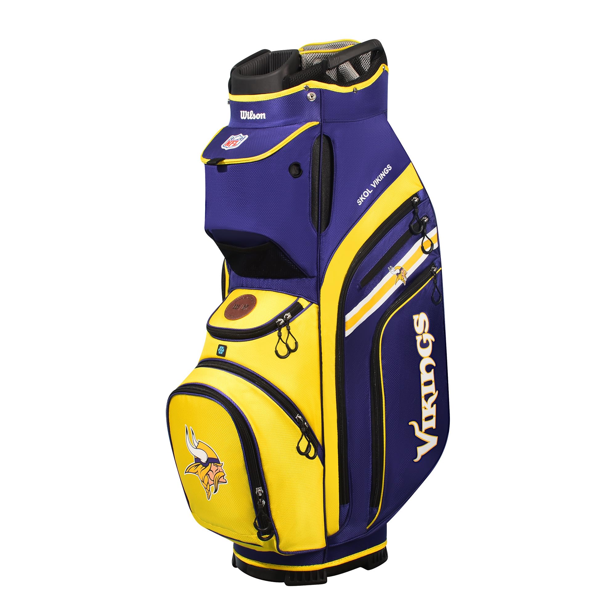 Wilson NFL Minnesota Vikings Golf Cart Bag - Durable & Lightweight Golf Stand Bag for Men & Women - Perfect for Golf Courses, Tournaments & Travel