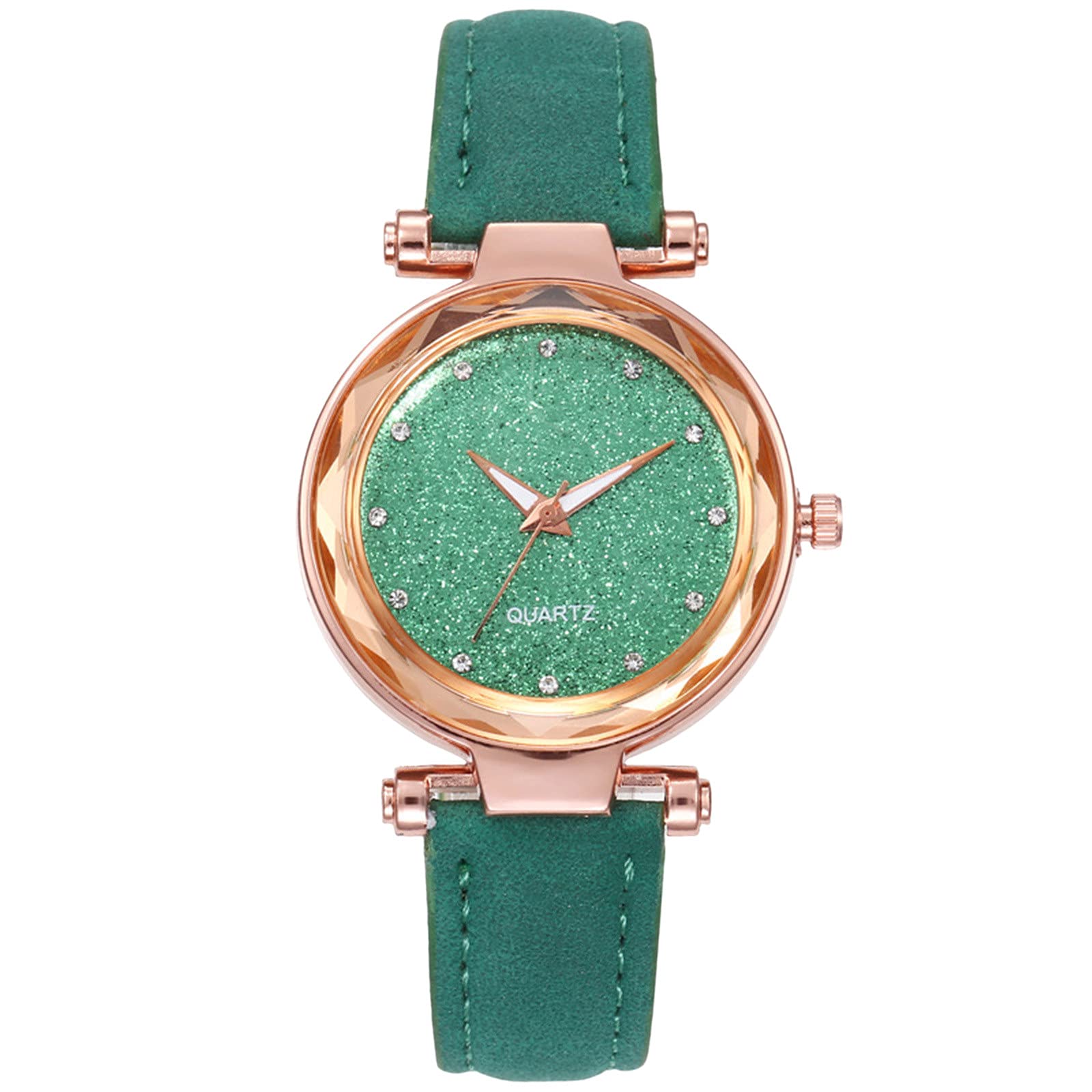 Elderly Women's Watch - Silver Diamond Starry Sky Face for Daily Wear
