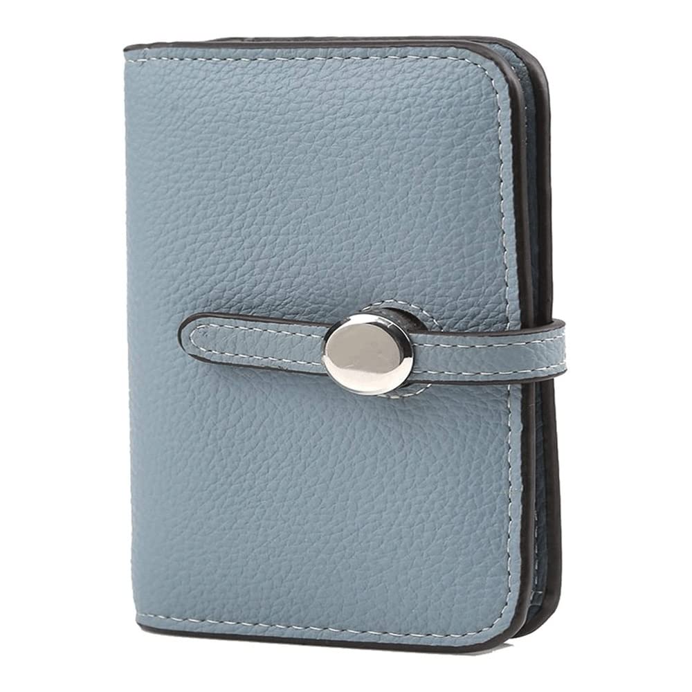 RFID Blocking Small Wallet for Women - PU Leather Leaf Pendant Card Holder with Zipper Coin Purse Organizer (Blue) | Perfect for Travel, Shopping & Everyday Use