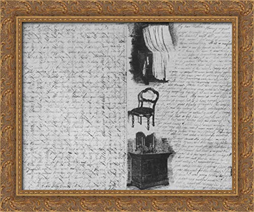 Thomas Eakins Framed Canvas Art - 24x20 Gold Ornate Wood Frame with Illustrated Family Letter - Vintage Wall Decor for Living Room, Bedroom & Office