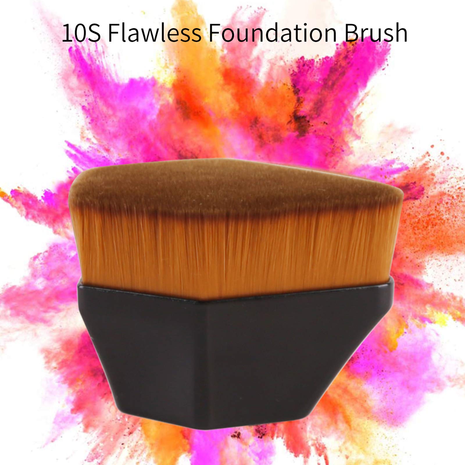 Premium Foundation Brush - Professional Daubigny Iron Type Makeup Brush for Liquid, Powder & Cream Foundation | Blending Face Blush & Cosmetics Flawlessly | Includes Protective Travel Case (Black) | Ideal for Daily Makeup, Professional Artists & On-the-Go Touchups