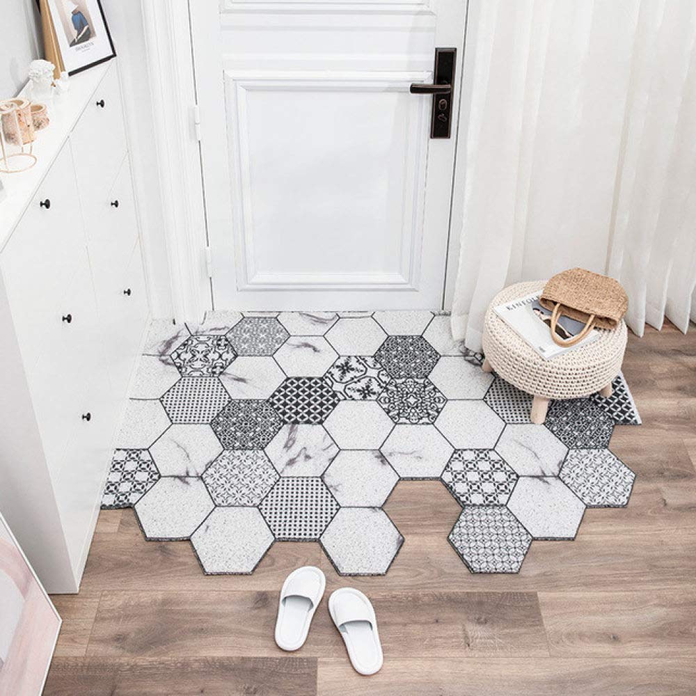 HSIYE Non-Slip Bath Mat - Super Absorbent Silk Loop Door Mat for Bathroom, Kitchen & Entryway - Custom Irregular Shape Rug (90x120cm) - Nordic Minimalist Design for Home Decor & Safety
