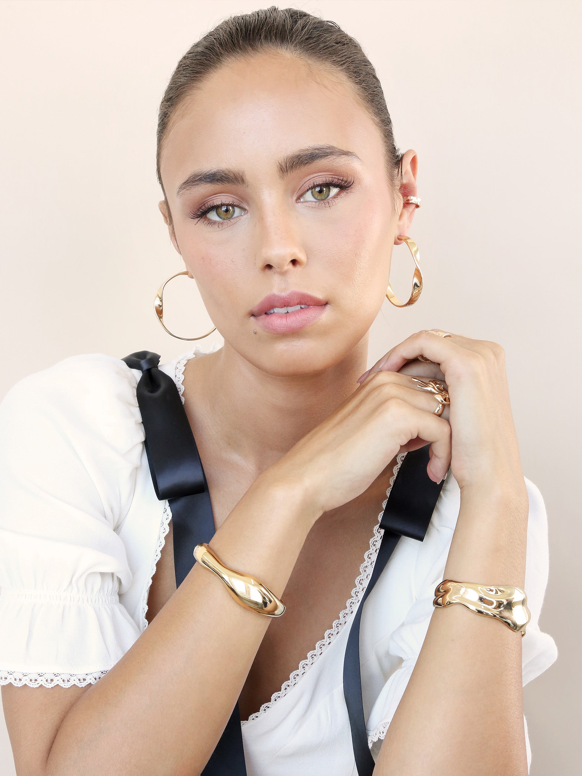 Vintage Heirloom Twist Large Hoop Earrings for Women - 18K Gold Plated Boho Chic Jewelry - Perfect for Weddings, Parties & Everyday Wear