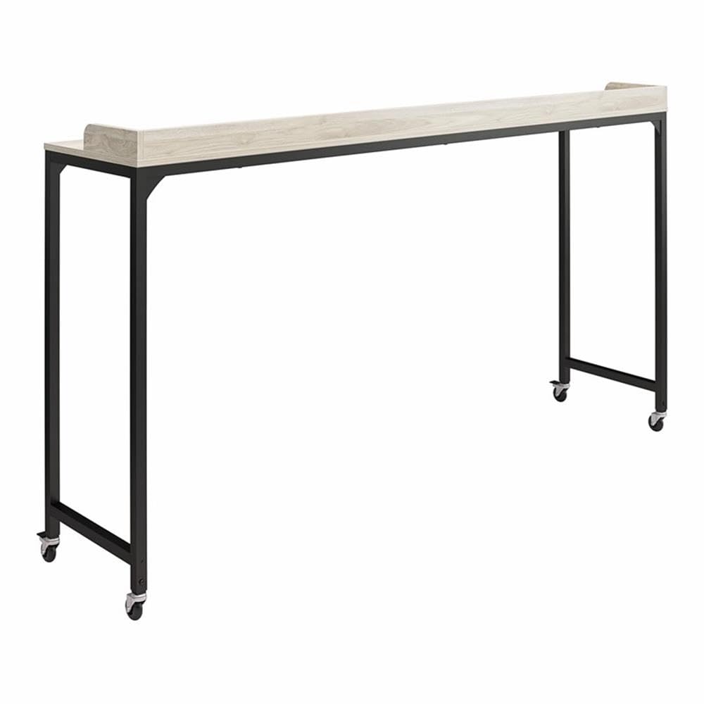 Ameriwood Home Park Hill Adjustable Height Over-The-Bed Desk with Wheels, Light Walnut - Perfect for Small Spaces, Hospital Rooms & Dormitories