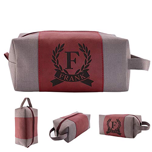 Personalized Toiletry Bag for Men - 12 Stylish Designs | Waterproof Canvas Dopp Kit for Travel & Shaving | Ideal Dad Gift & Men's Bathroom Organizer | Perfect for Camping, Gym & Business Trips (Beige)