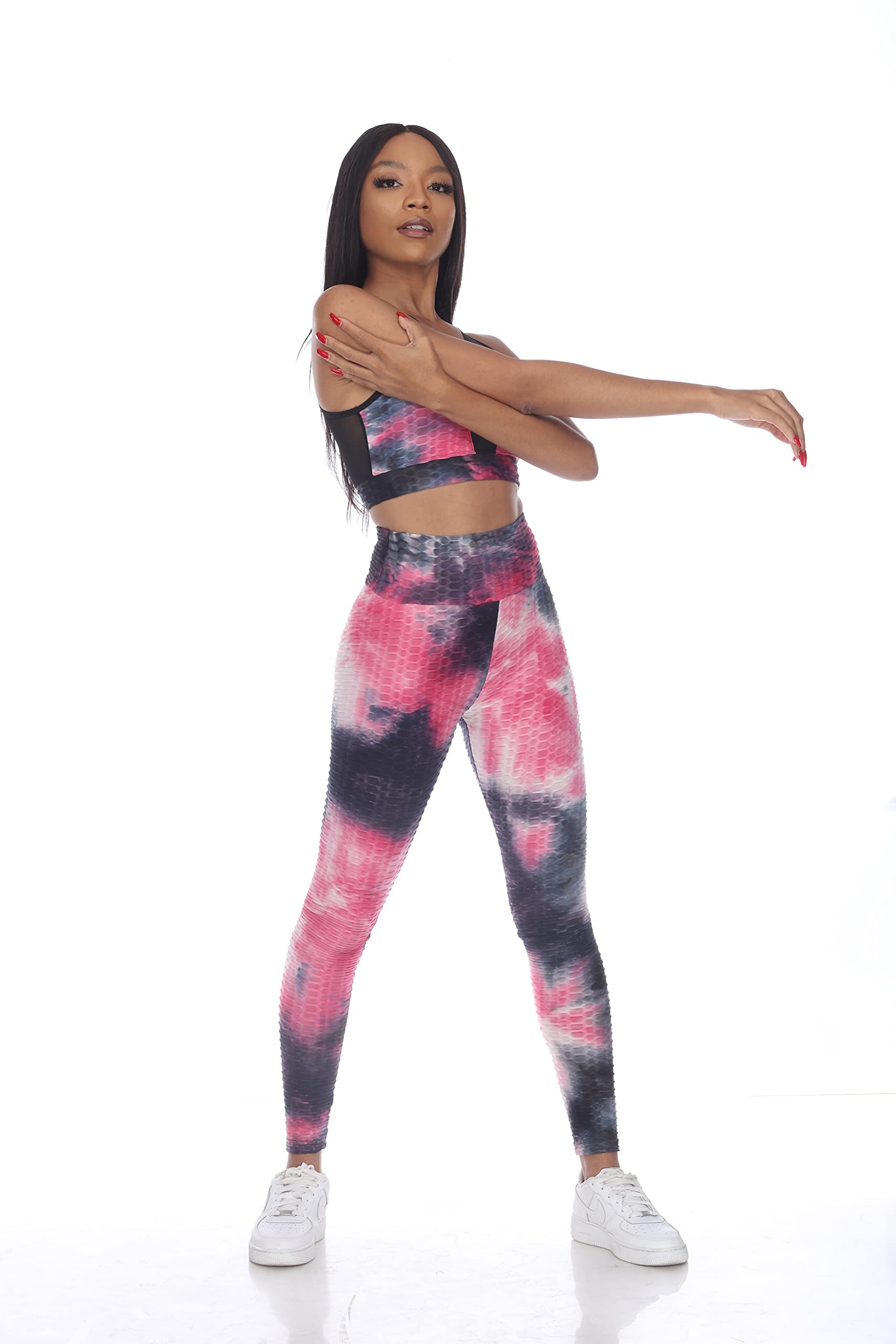 GOLDHAUS High Waisted Scrunch Butt Lifting Yoga Leggings for Women - Tummy Control, Anti-Cellulite, Sexy Tie Dye Workout Pants | Perfect for Gym, TikTok Videos & Everyday Wear