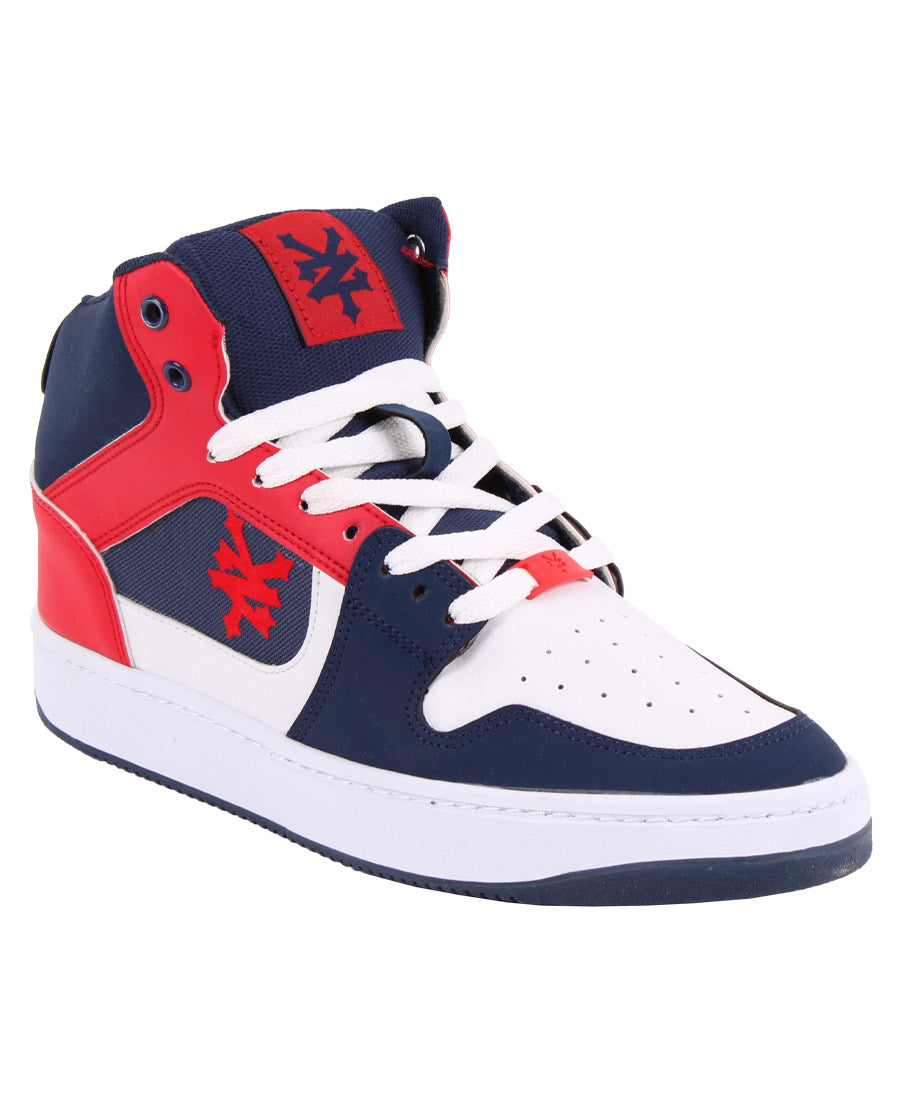 Zoo York HI HARLEM LTH Sneakers - Blue/Red High Top Skate Shoes for Men | Durable Canvas & Leather Design | Perfect for Skateboarding, Streetwear Fashion & Casual Wear