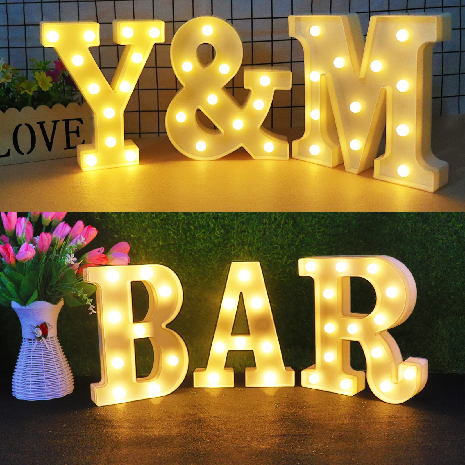 Large LED Light Up Numbers 5 - Decorative Lighted Sign for Night Light, Wedding, Birthday Party, Christmas & Home Bar Decor - Perfect for Indoor & Outdoor Events