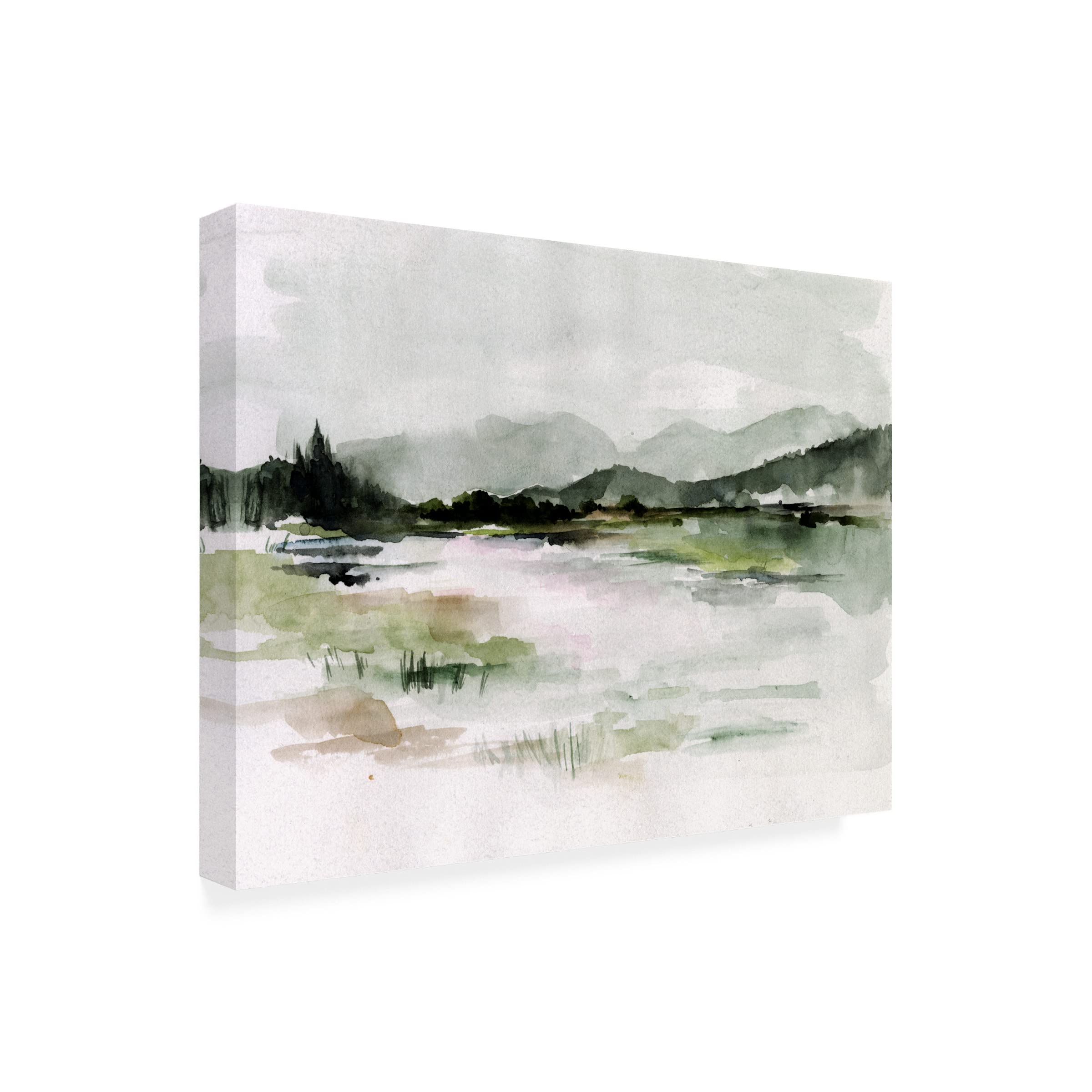 Trademark Fine Art 'Lake Mist I' Canvas Art by Jennifer Paxton Parker - Stunning Landscape Wall Decor for Living Room, Bedroom & Office