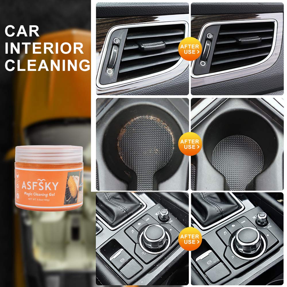 **ASFSKY Car Cleaning Gel - Auto Detailing Putty for Dust Removal from Air Vents, Dashboard & Cup Holders | Reusable Car Interior Cleaner for Deep Cleaning | Perfect for Cars, Trucks & SUVs**    *(Use Case: Ideal for quick car detailing, removing stubborn dust from tight spaces, and keeping your vehicle's interior spotless.)*