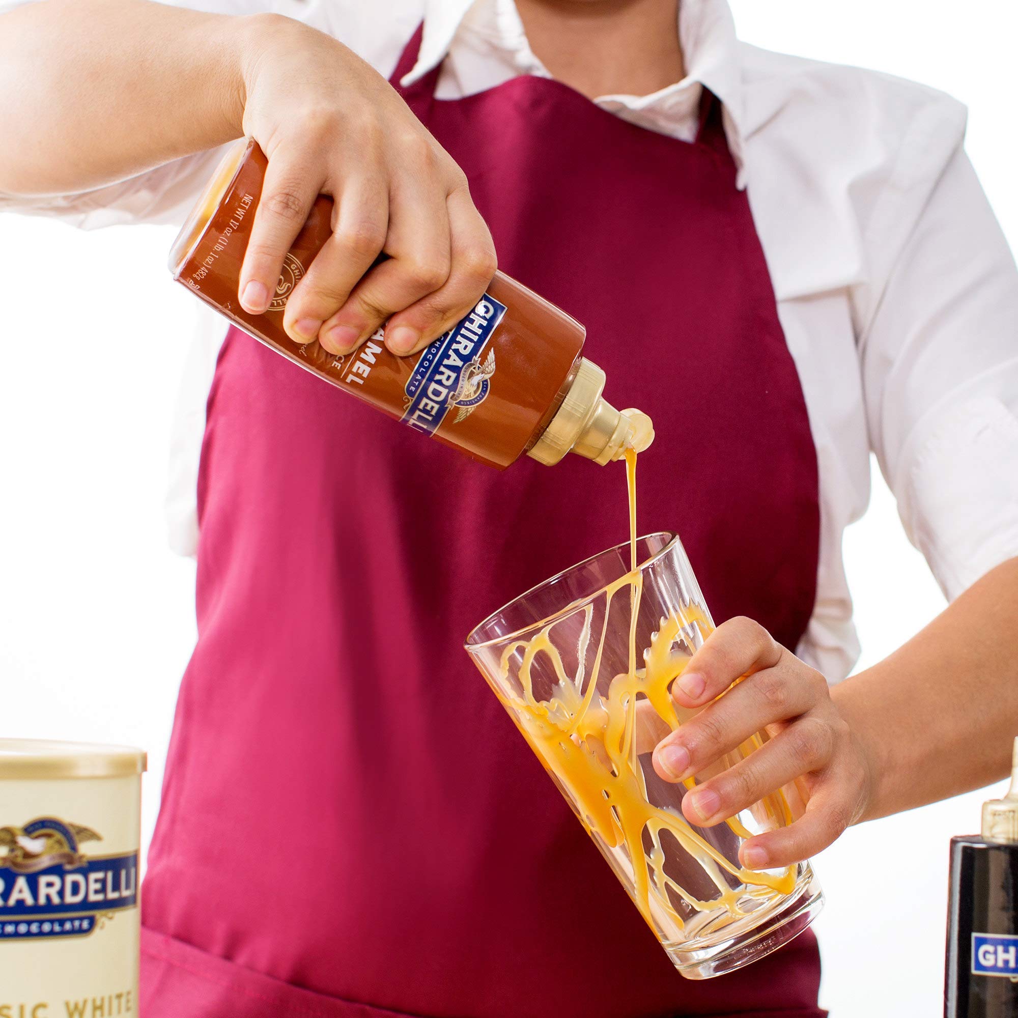 Ghirardelli Chocolate and Caramel Sauces 16 oz Squeeze Bottles - Premium Dessert Toppings for Ice Cream, Pancakes & Baking | Easy-Pour No Mess Design