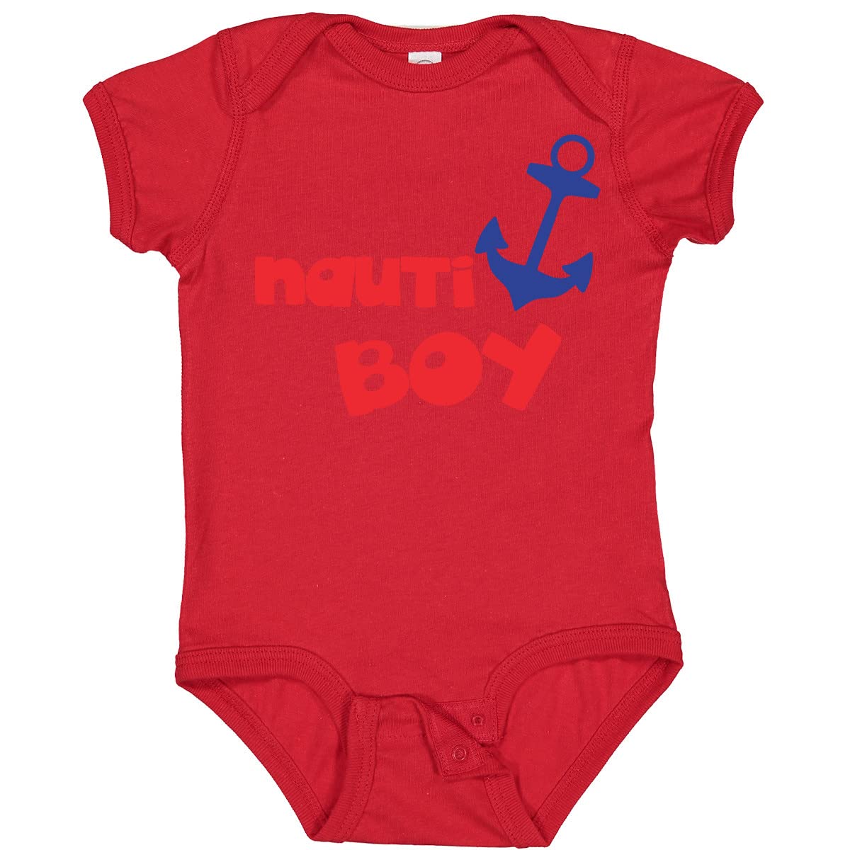 Inktastic Nauti Boy Baby Bodysuit - Cute Sailor & Boat Anchor Design - Nautical Themed Outfit for Boys & Girls - Perfect for Beach Trips, Sailing Adventures & Nautical Nursery Decor
