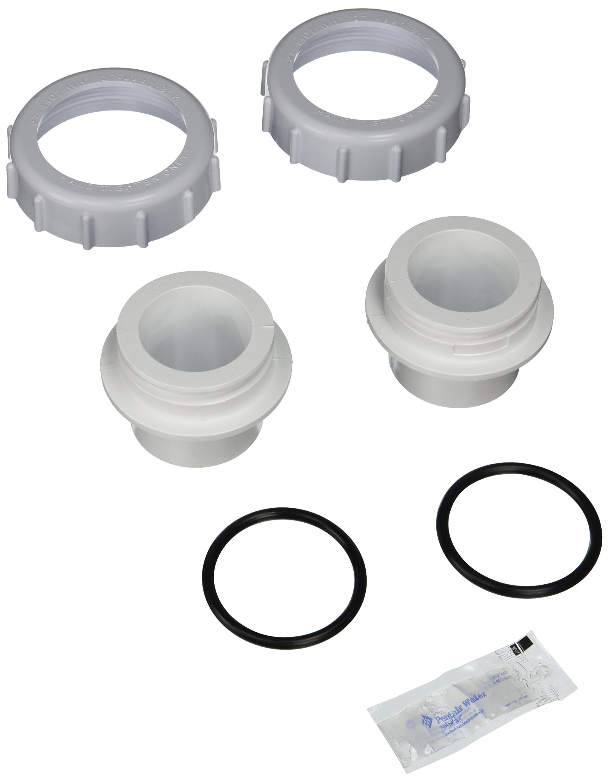 Pentair 271096 White Bulkhead Union Replacement Set for Pool and Spa Filters - Durable Pool Maintenance Accessories for Easy Filter Repairs