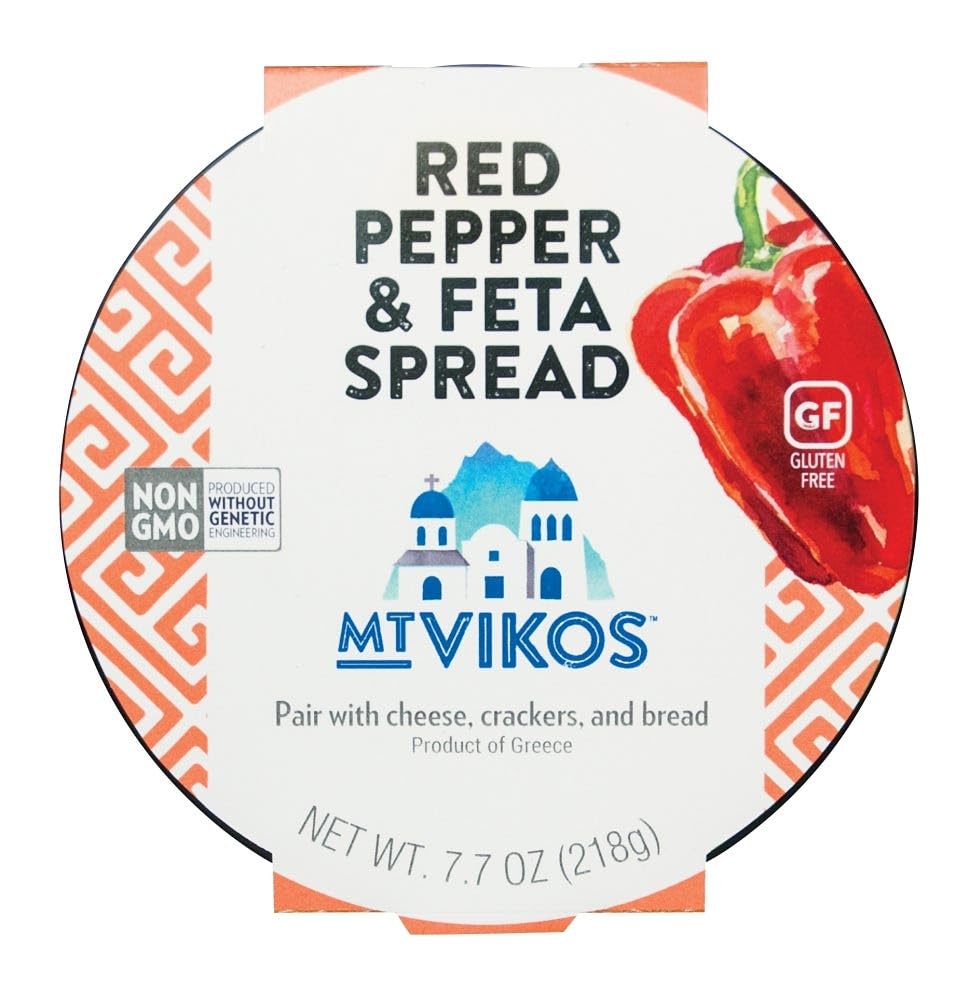 Authentic Mt Vikos Pepper Spread - 7.7 oz (6 Pack) | Premium Greek Red Pepper Dip | Perfect for Sandwiches, Charcuterie Boards & Mediterranean Recipes