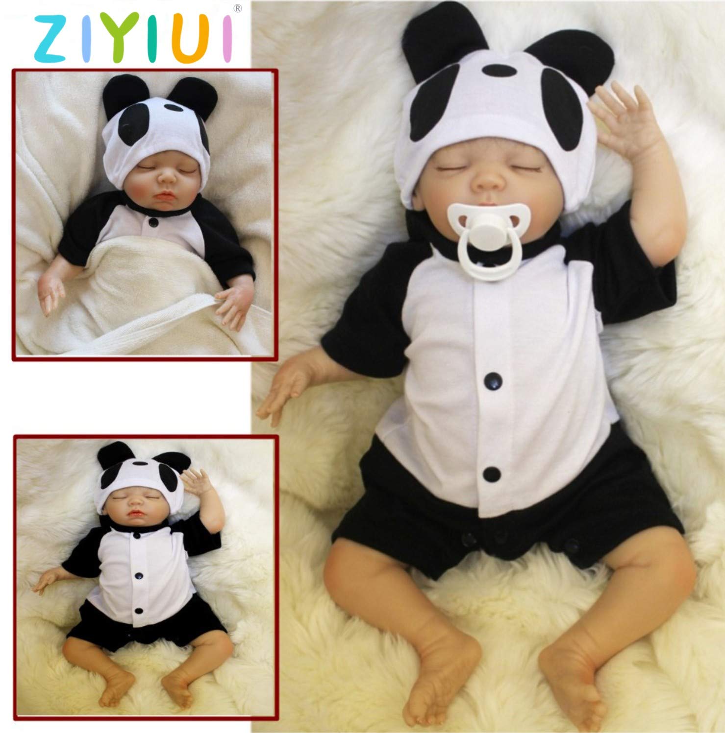 ZIYIUI 20 Inch Realistic Reborn Baby Doll - Soft Silicone Vinyl Toy for Christmas Gifts & Nursery Decor