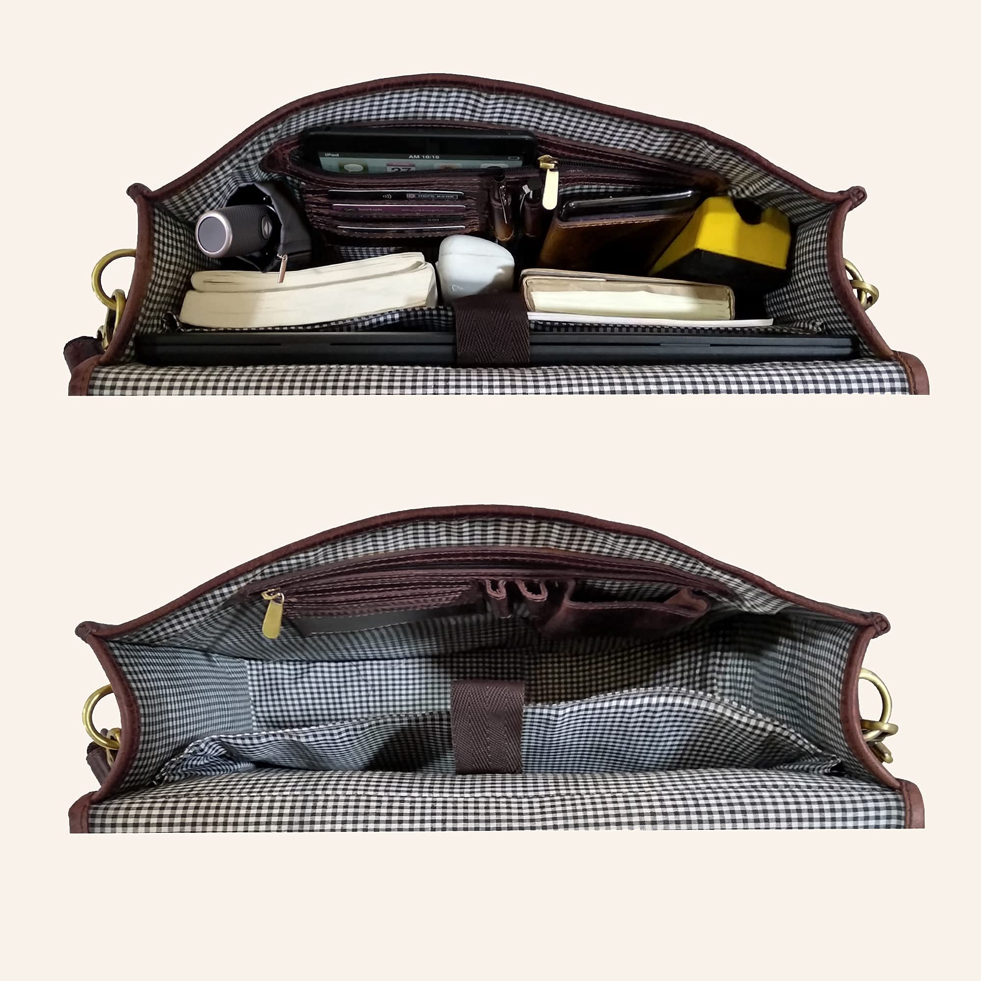 RUSTIC TOWN Premium Genuine Buff Leather Messenger Bag & Toiletry Set - Durable Business Travel Organizer for Men & Women | Perfect for Office Commute, Weekend Getaways & Corporate Gifts