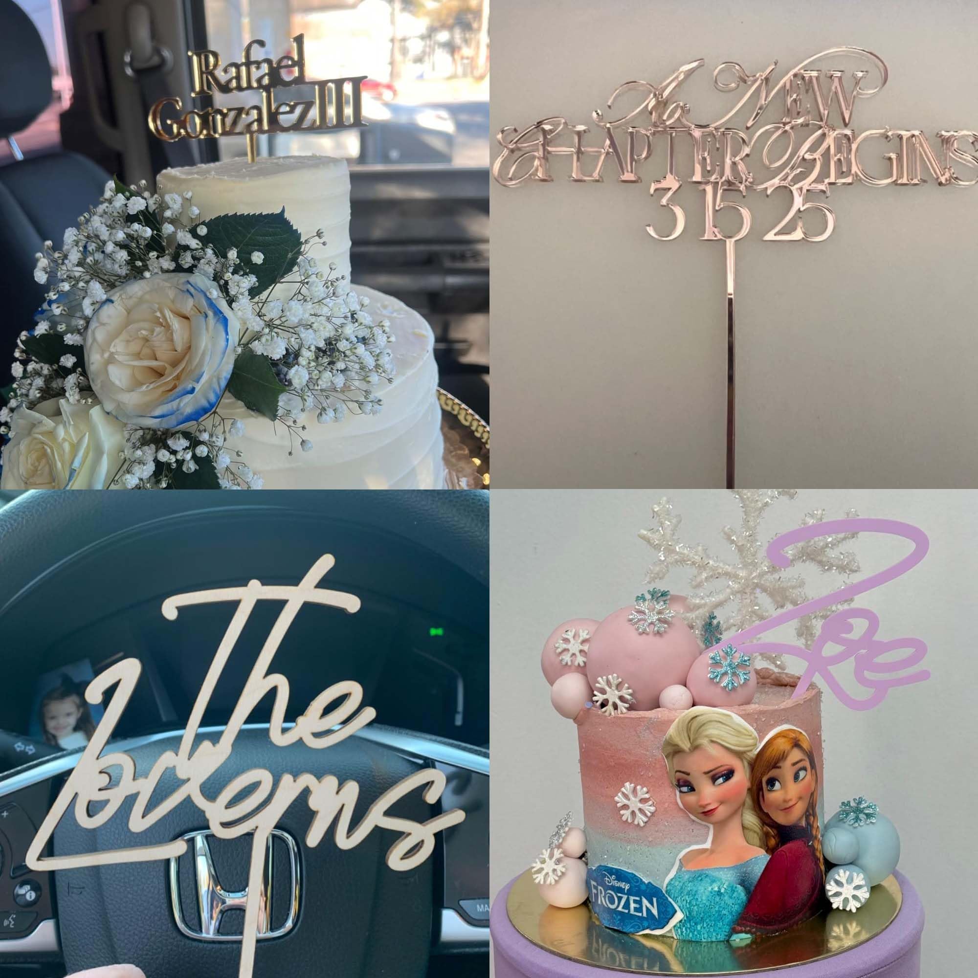 Personalized Acrylic Cake Topper - Custom Name Wedding, Birthday & Anniversary Cake Decorations - Perfect for Weddings, Birthdays, Anniversaries & Special Celebrations