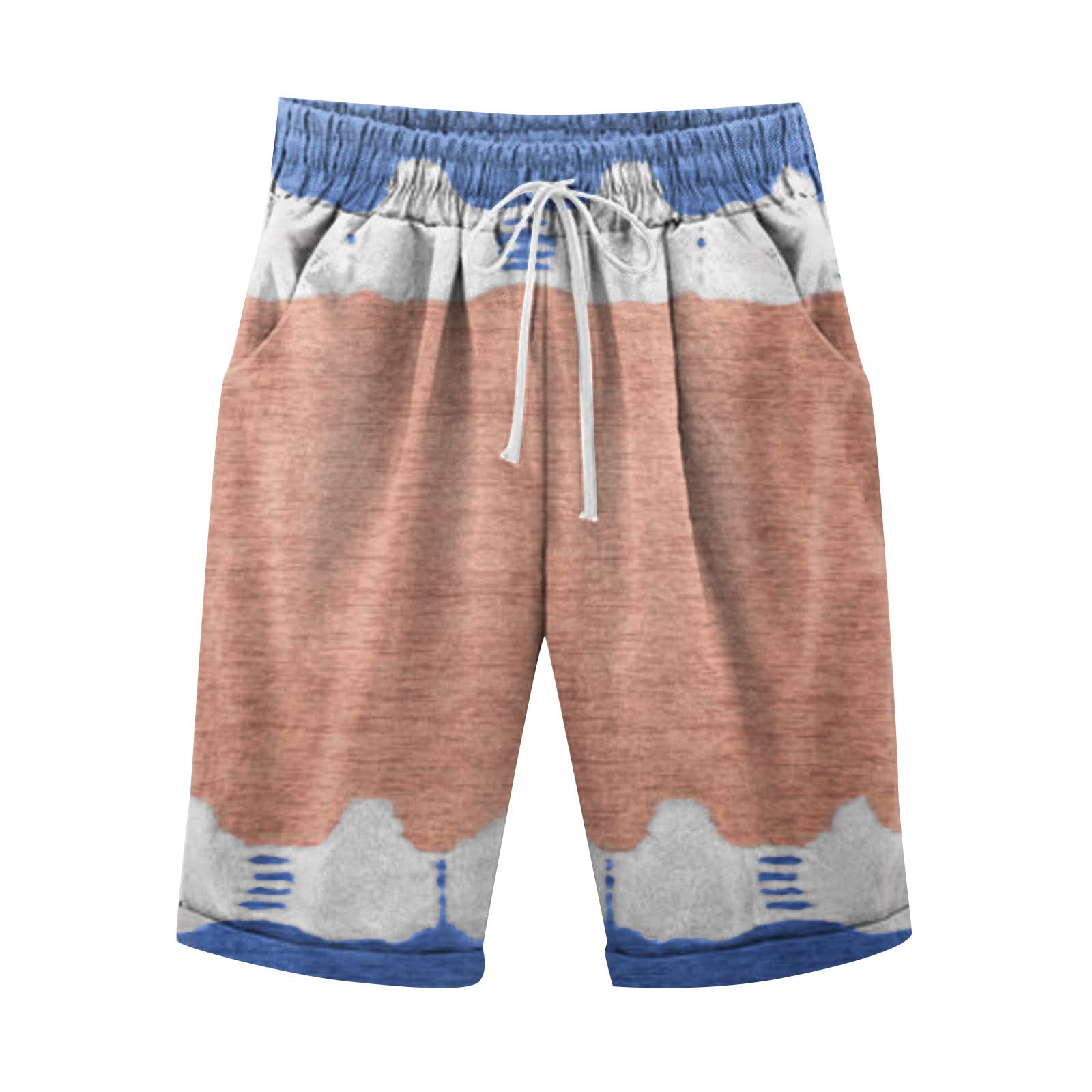 Women's High Waisted Bermuda Shorts with Pockets - Athletic & Casual Wear