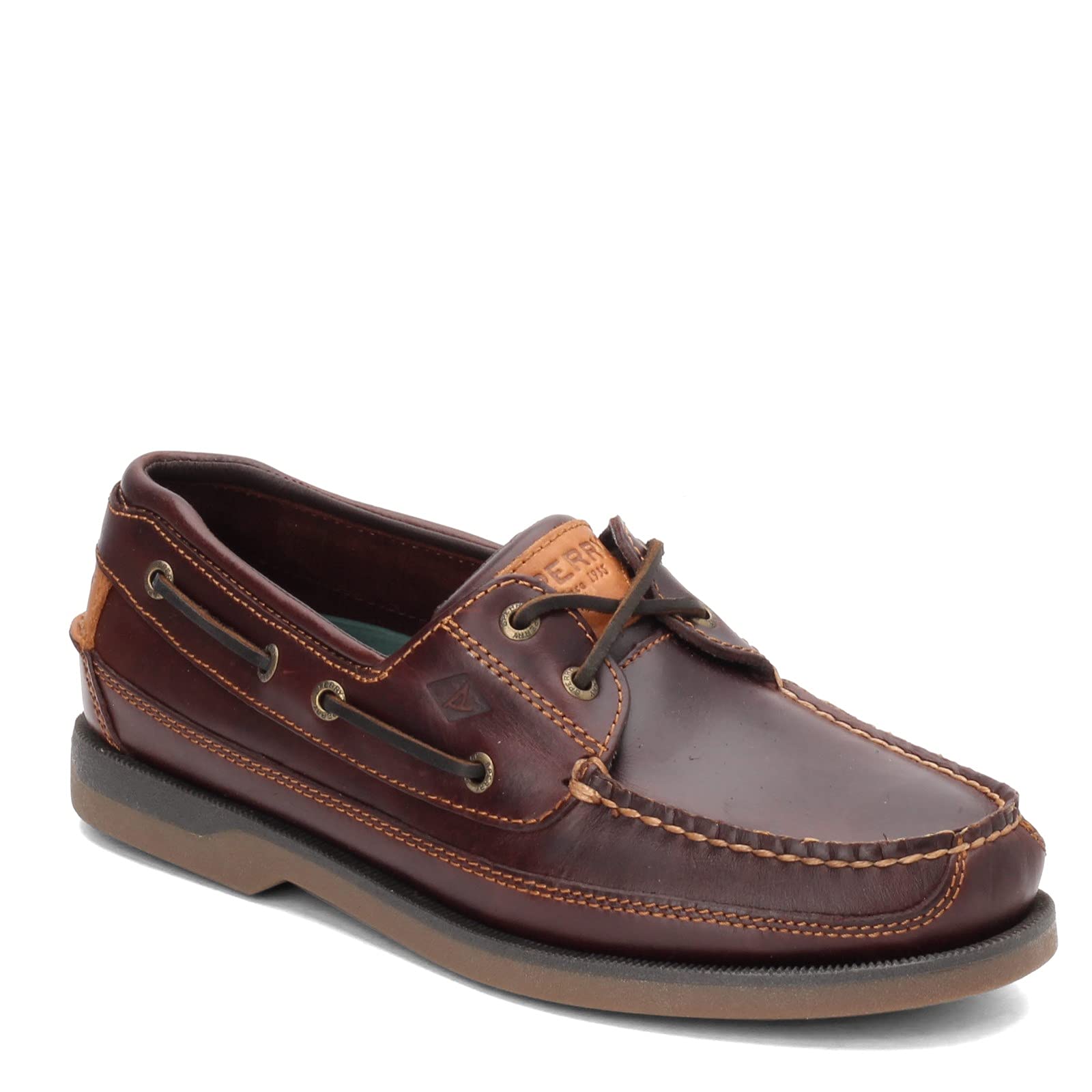 Mako 2-Eye Boat Shoes for Men - Classic Leather Deck Shoes with Non-Slip Sole | Perfect for Sailing, Boating & Casual Wear