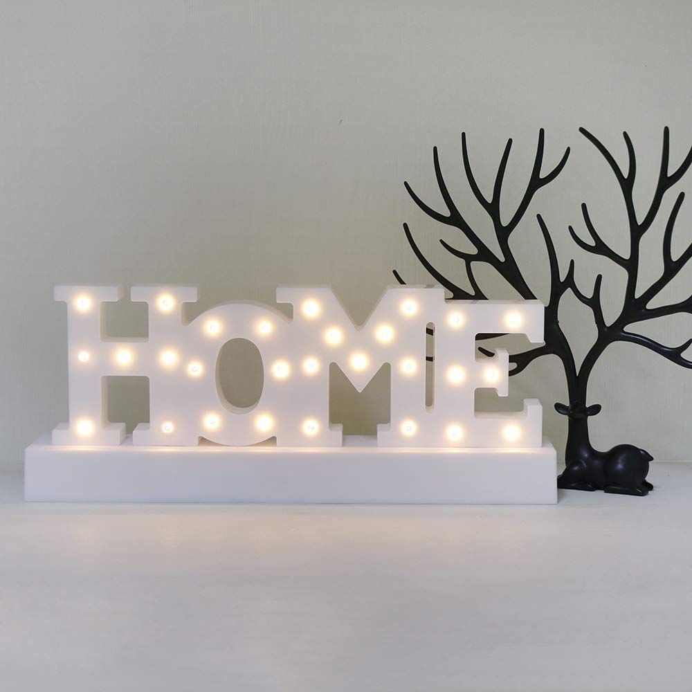 GUOCHENG LED Light Up Home Sign - Battery Operated Word Decor for Wedding, Christmas, Birthday Gifts - Bedroom, Nursery, Living Room Night Light - Perfect for Home Decor, Party Decorations & Romantic Ambiance