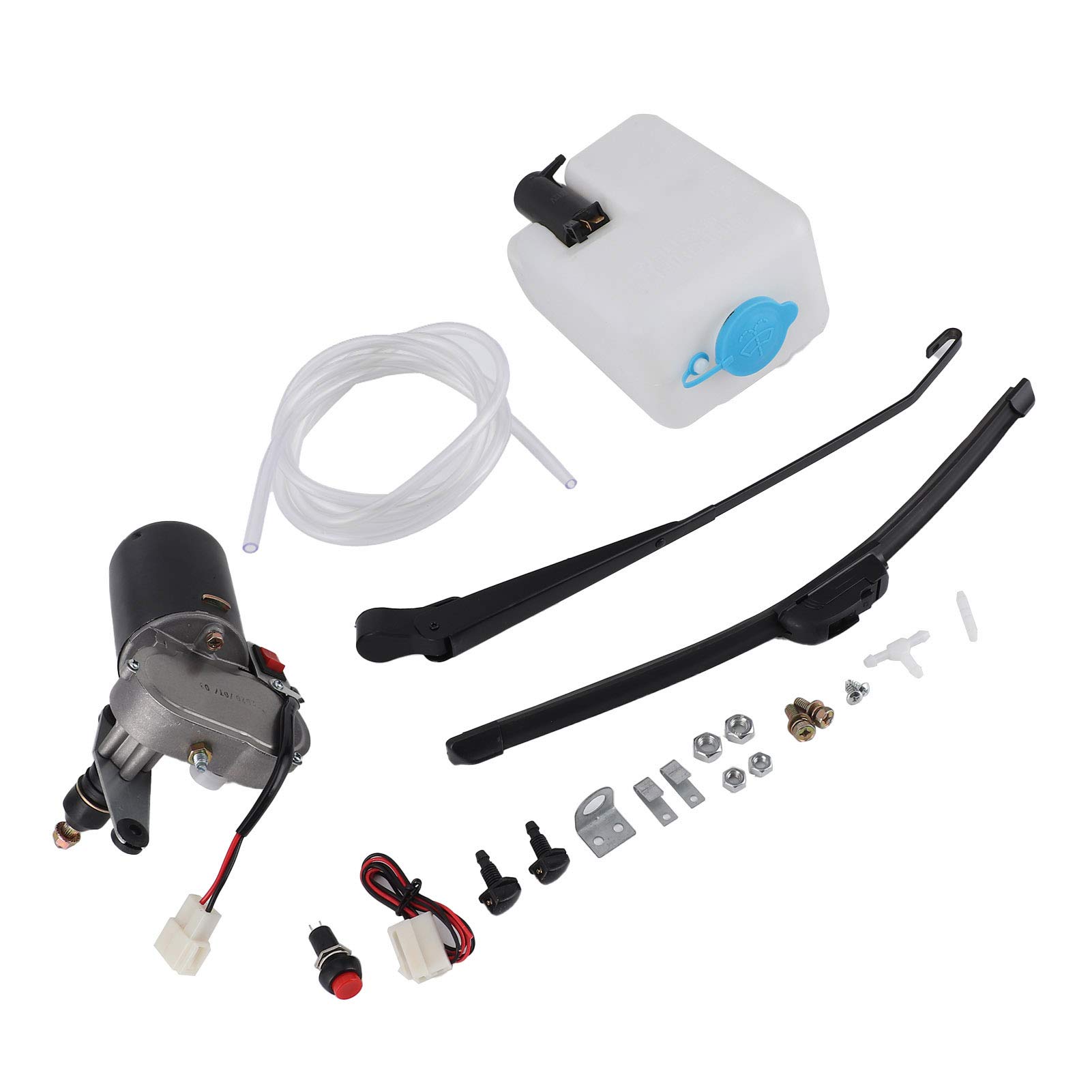 Electric Windshield Wiper Assembly Kit with Motor, Blade, Arm & Water Spout for UTV ATV - Perfect for Off-Road Adventures, Rainy Weather & Outdoor Work