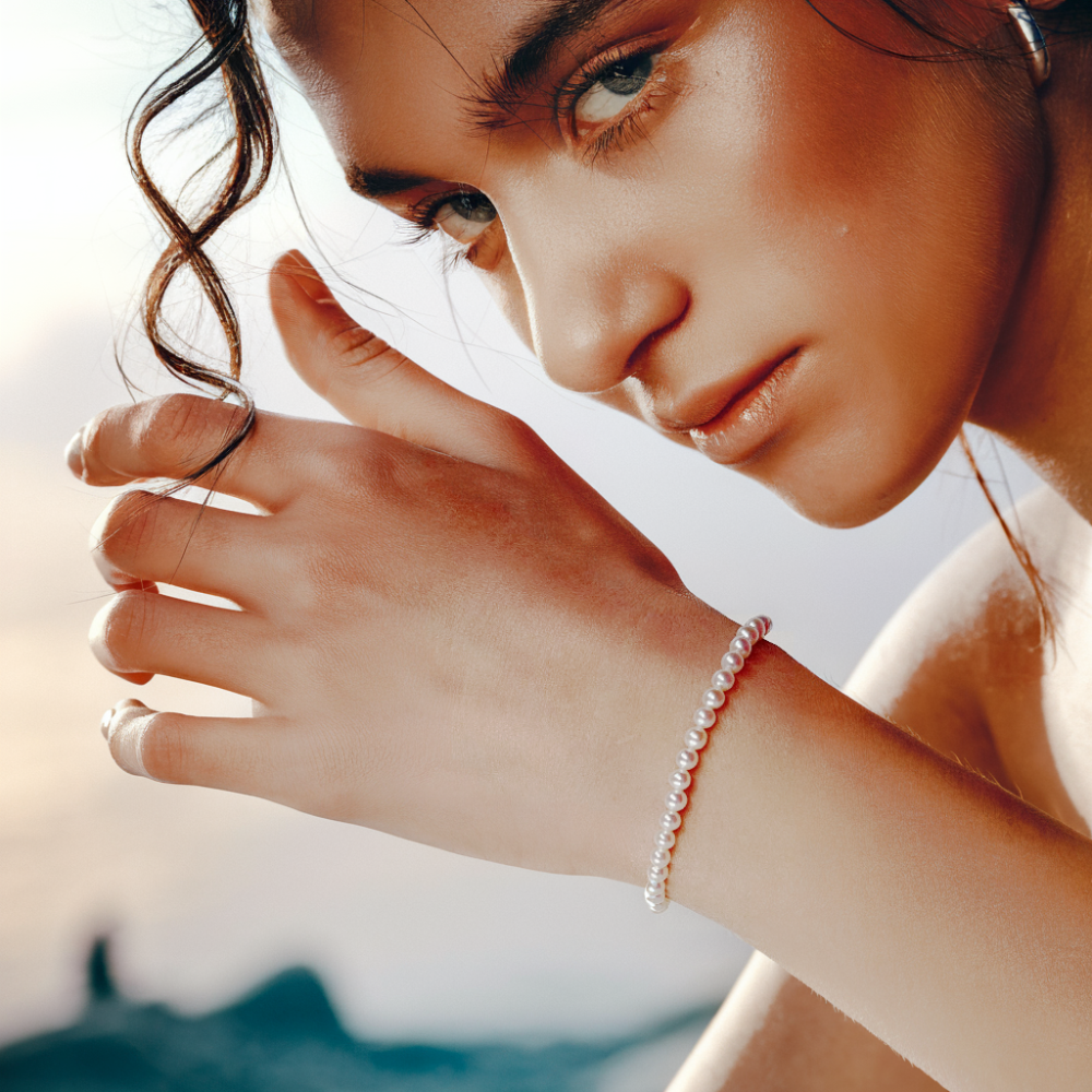 AAA Freshwater Pearl Bracelet - 3.5-4mm Natural Pearls, Elegant Jewelry Gift for Women, Perfect for Weddings & Special Occasions
