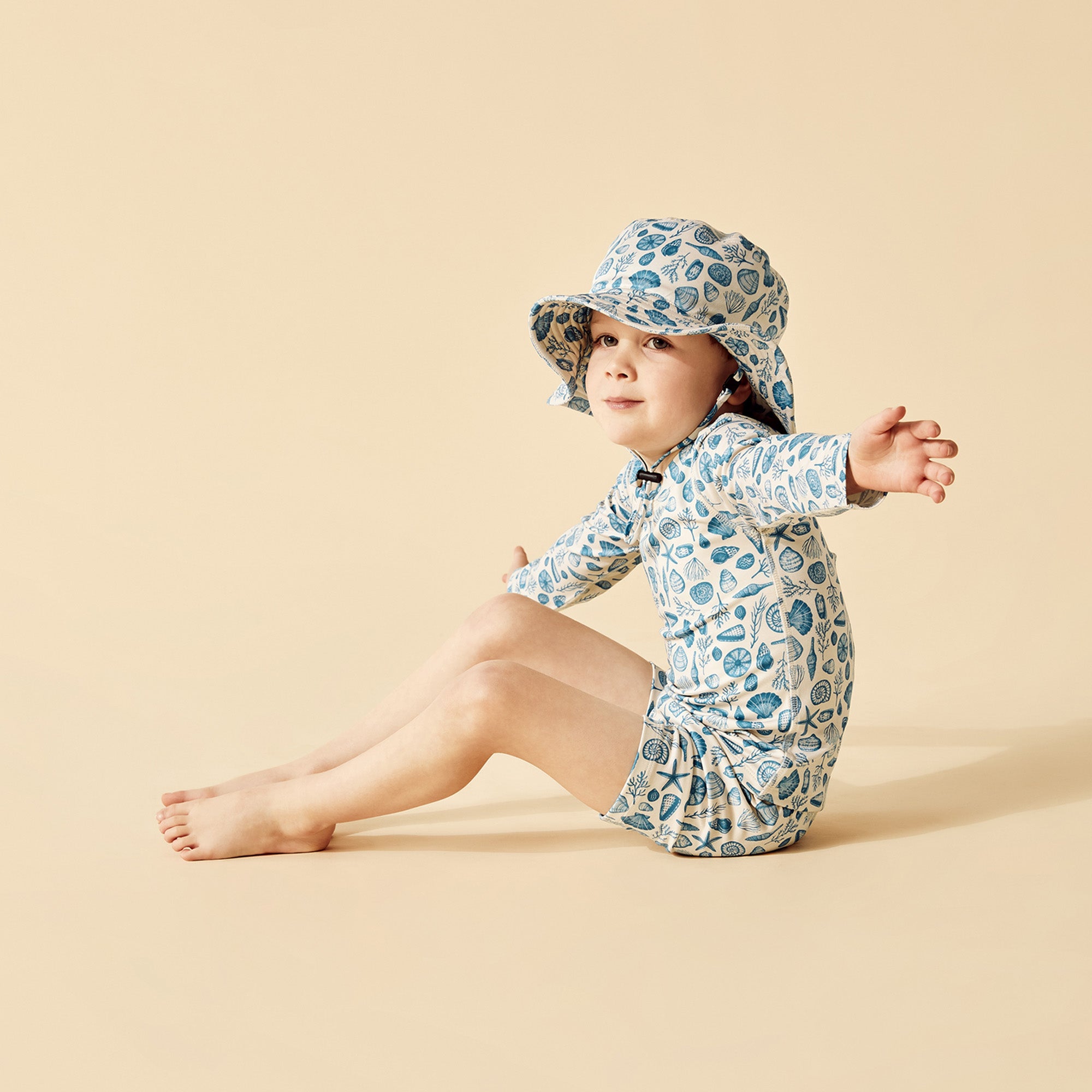 Shells Rashie Swim Set for Kids - UPF 50+ Sun Protection, Quick Dry & Comfortable - Perfect for Beach, Pool & Summer Water Activities