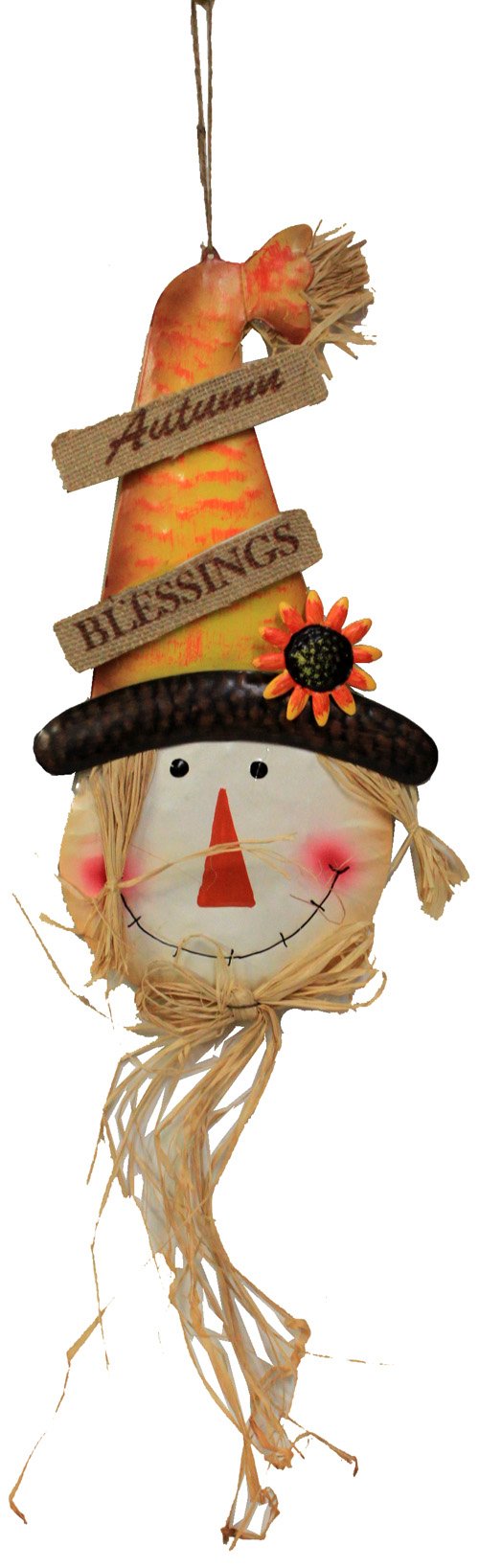 Scarecrow Autumn Blessings Farmhouse Decor - Rustic Fall Harvest Sign for Porch, Garden & Thanksgiving Home Decoration