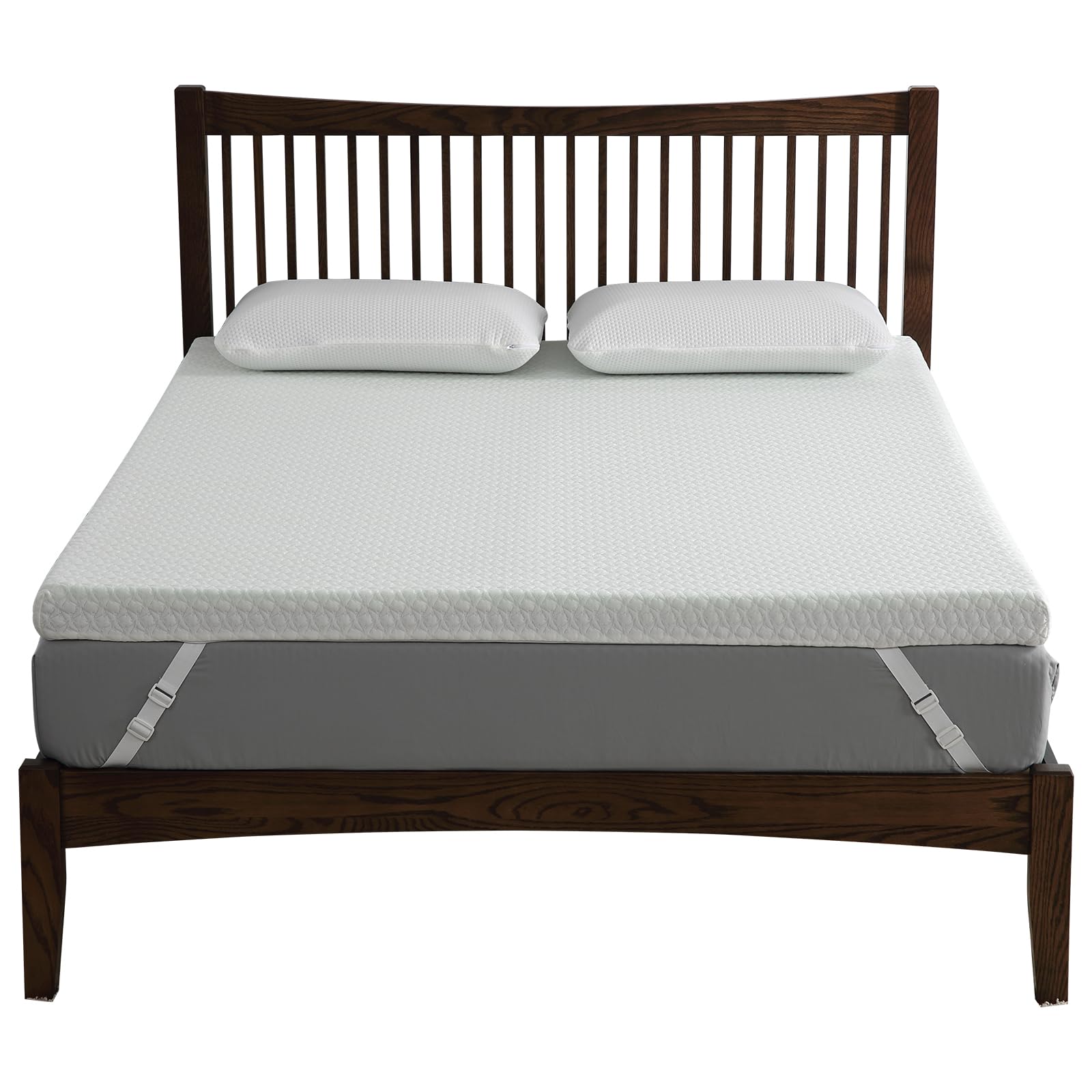 GARVEE 3 Inch Queen Size Memory Foam Mattress Topper - Medium Firm Support with Breathable Bamboo Cover, 2-Layer Cooling Bed Topper in White | Perfect for Back Pain Relief, Guest Beds & Enhancing Sleep Comfort