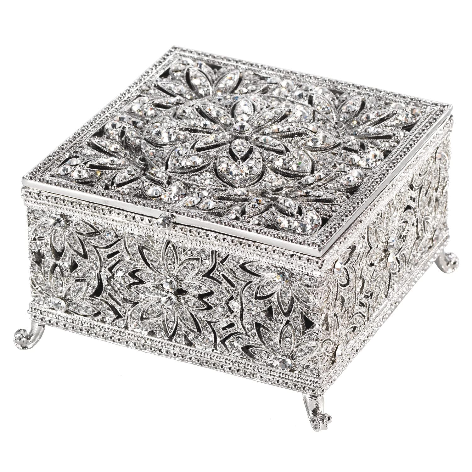 Olivia Riegel Sterling Silver Windsor Large Jewelry Box - Elegant Storage for Rings, Necklaces & Keepsakes | Perfect for Gifts, Home Decor & Organizing Valuables