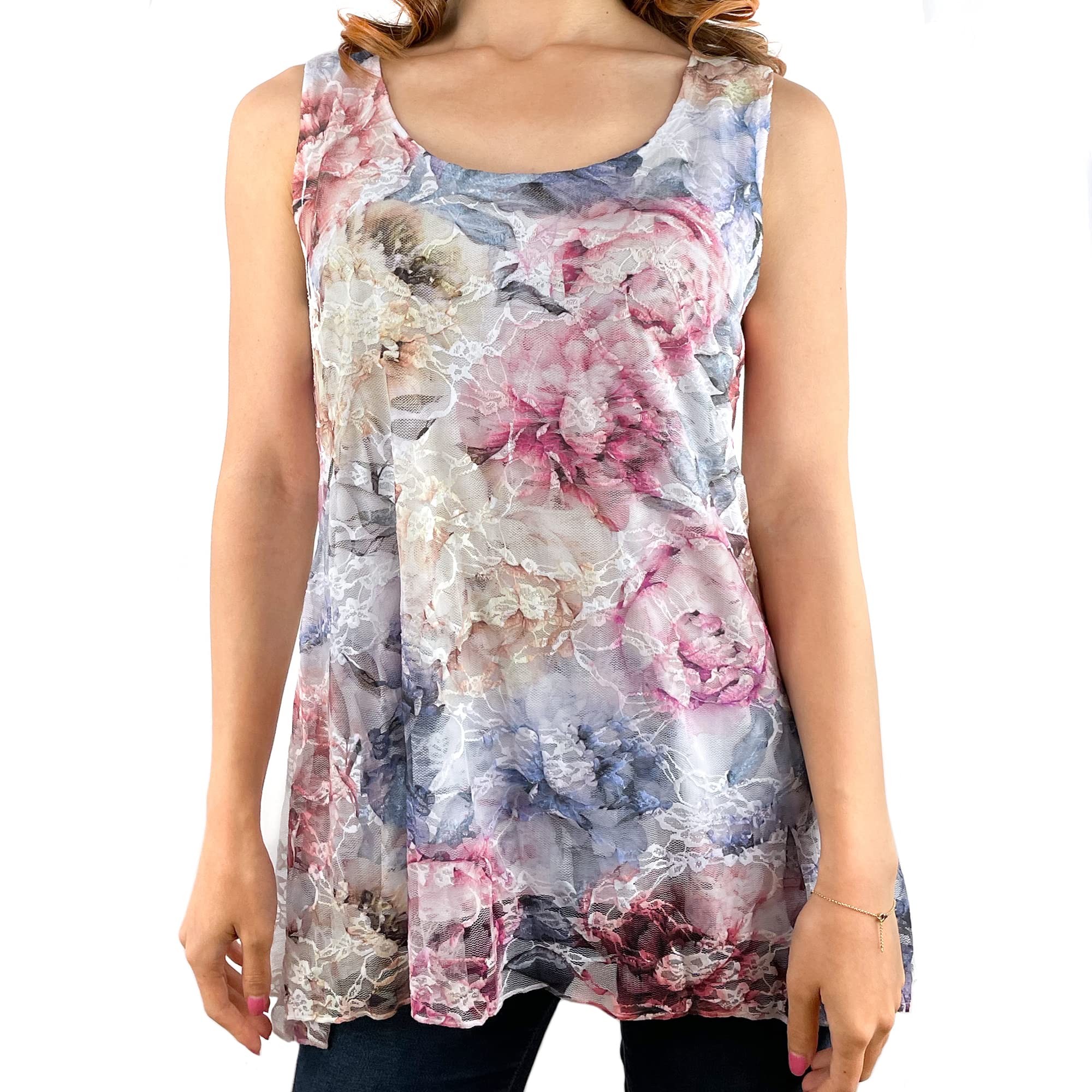 Black Floral Lace Tunic Blouse for Women - Elegant & Stylish for Parties