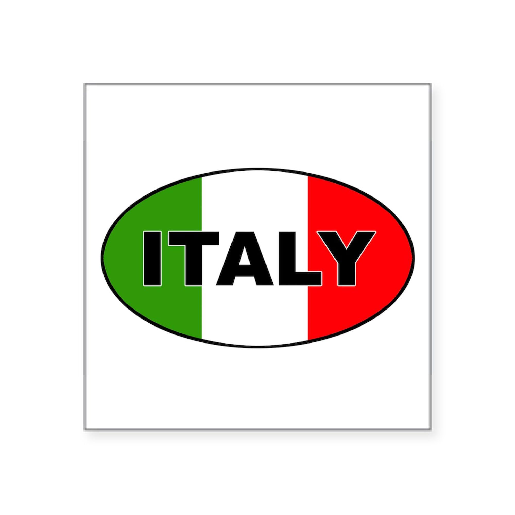 Premium Italy Flag Oval & Square Bumper Sticker - Durable Car Decal for Vehicles, Laptops, Windows | Show Your Italian Pride with High-Quality Vinyl Decals