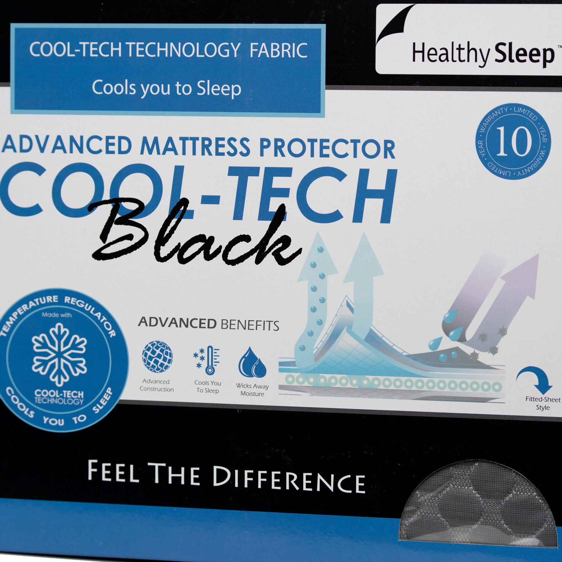 CoolTech Waterproof Mattress Protector - Queen Size, Hypoallergenic & Breathable for Allergy Relief - Perfect for Bedrooms, Guest Rooms & Dorm Use