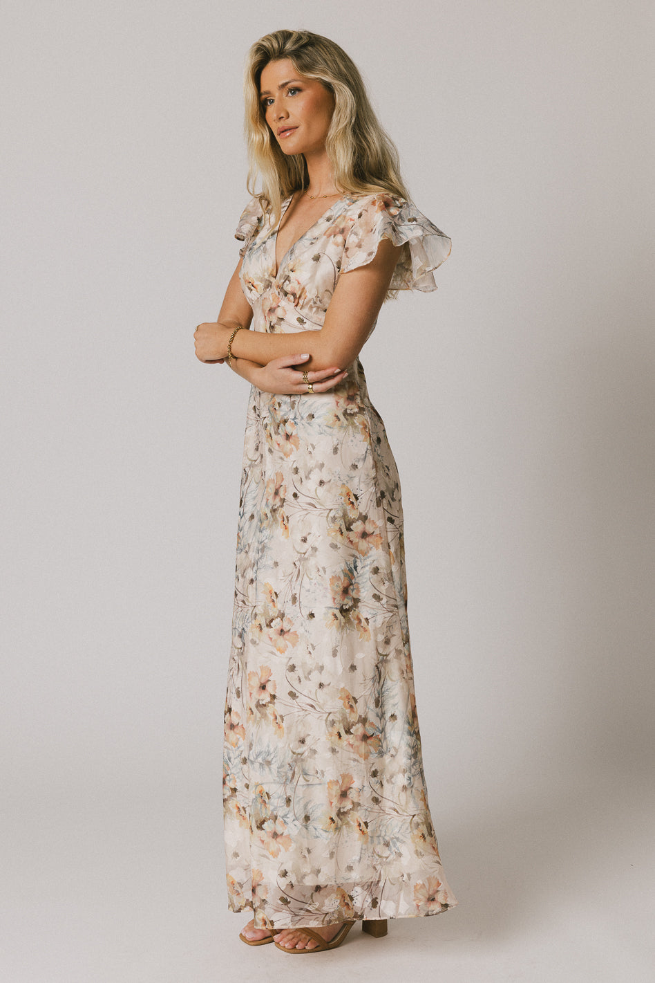 Libbie Floral Maxi Dress for Women - Elegant Long Summer Dress with Floral Print, Perfect for Beach, Wedding & Vacation