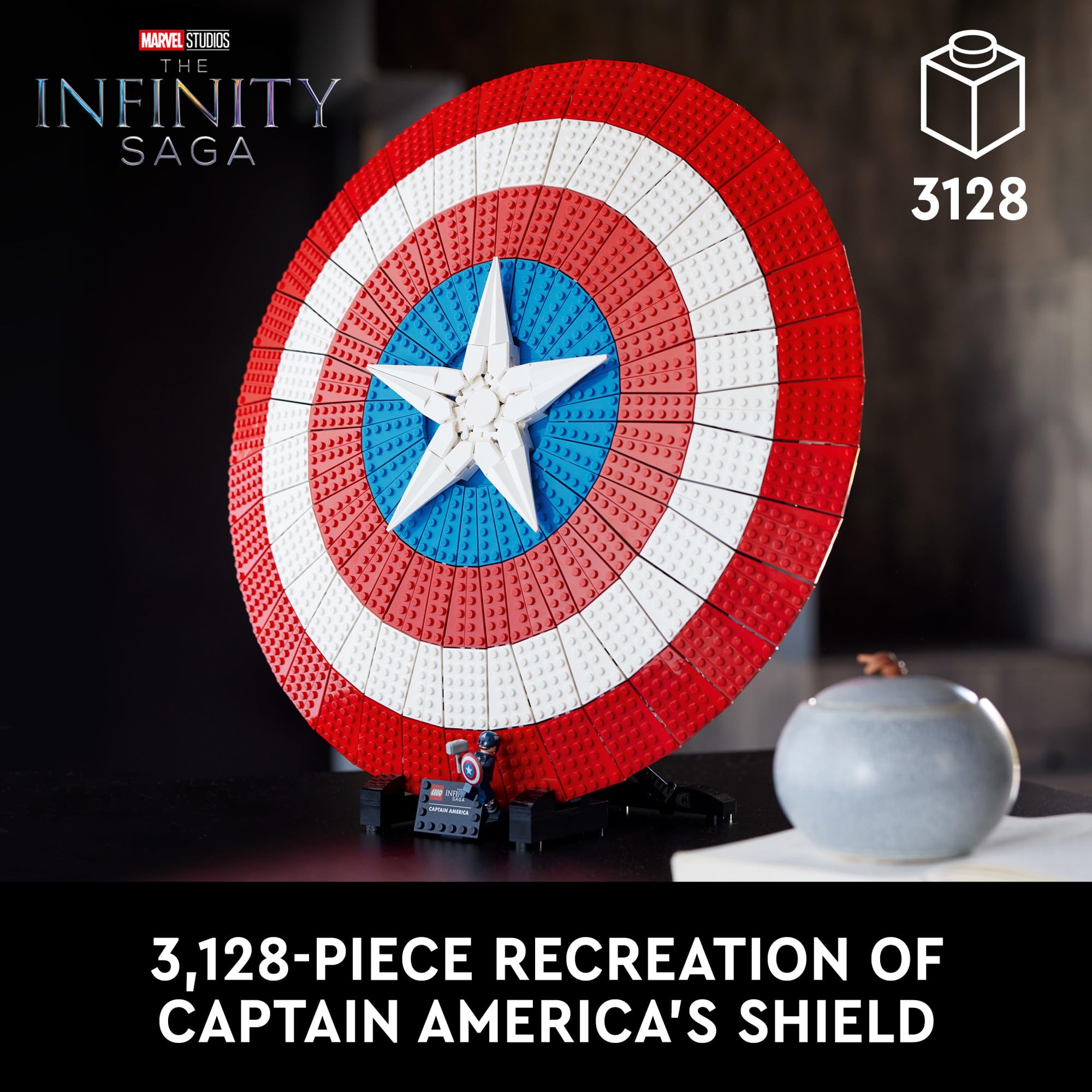 **LEGO Marvel Captain America’s Shield 76262 Building Set – Collectible Replica for Adults, Perfect Graduation Gift & Home Display | Superhero Decor & Fan Collection**