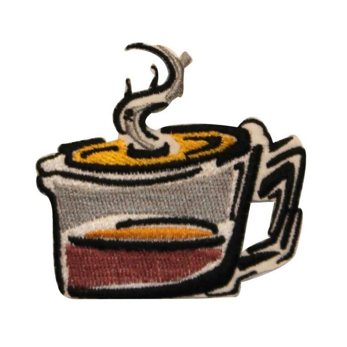 Cartoon Coffee Pot Patch - Embroidered Iron On Applique for DIY Crafts, Clothing & Accessories - Perfect for Morning Coffee Lovers & Home Decor