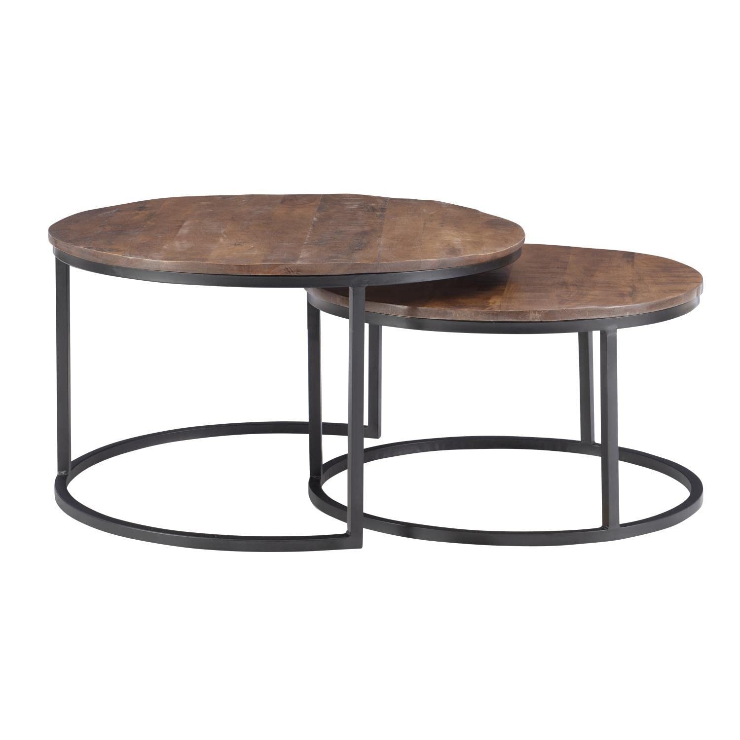 Weston Modern Nesting Coffee Tables Set of 2 - Brown Wooden Side Tables for Living Room - Perfect for Small Spaces, Coffee Table Decor & Lounge Furniture
