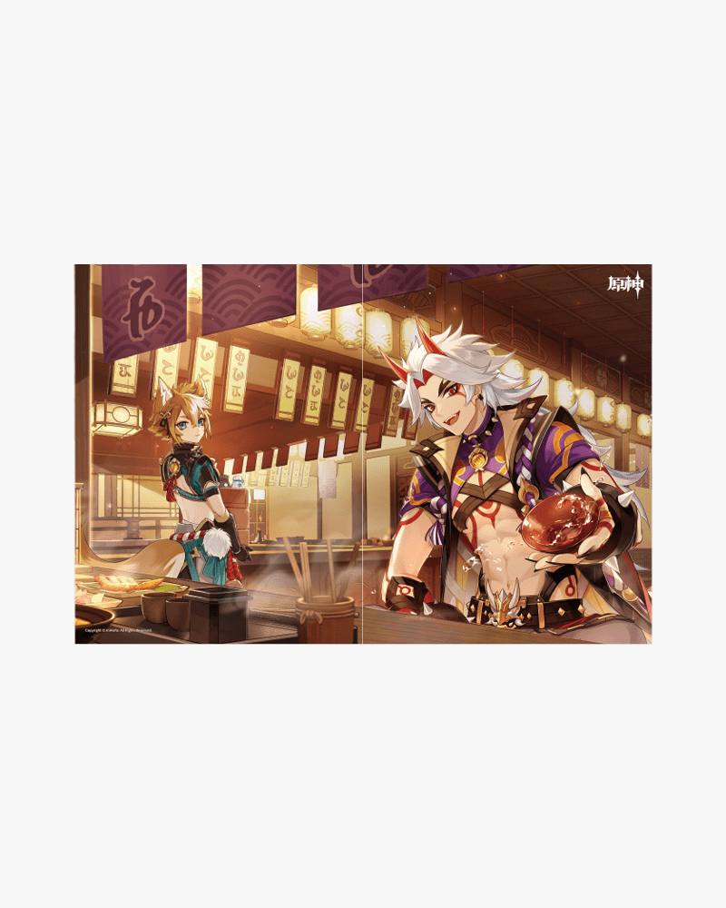 Genshin Impact© Themed File Folder - Arataki Itto & Gorou Character Design for Office, School & Anime Collectors